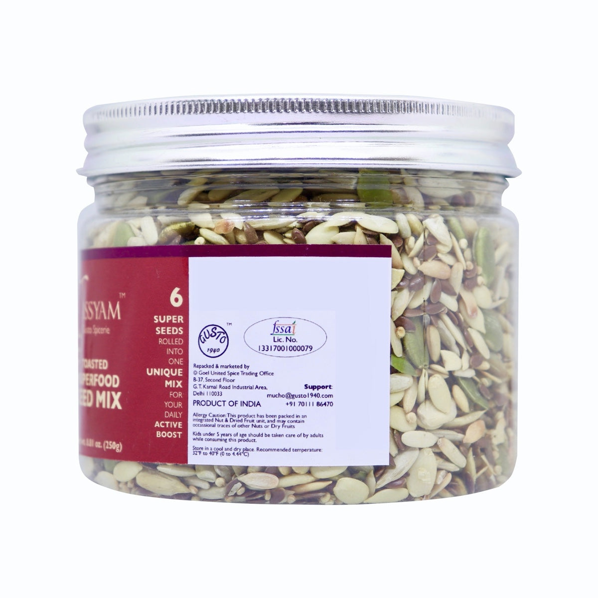 Superfood Seed Mix of 6 Toasted Seeds (250g)