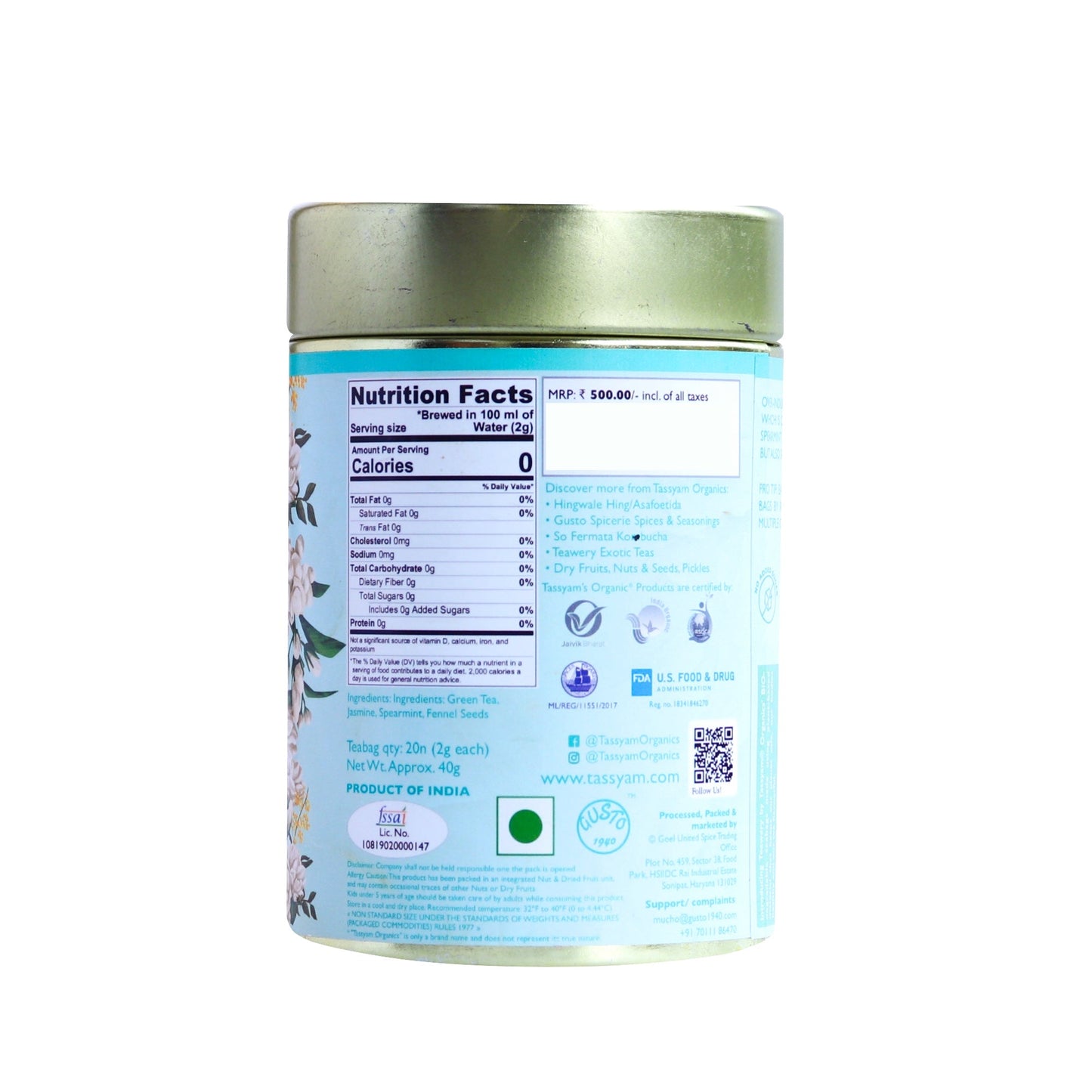 After Meal 20 Biodegradable Tea Bags - Tassyam Organics