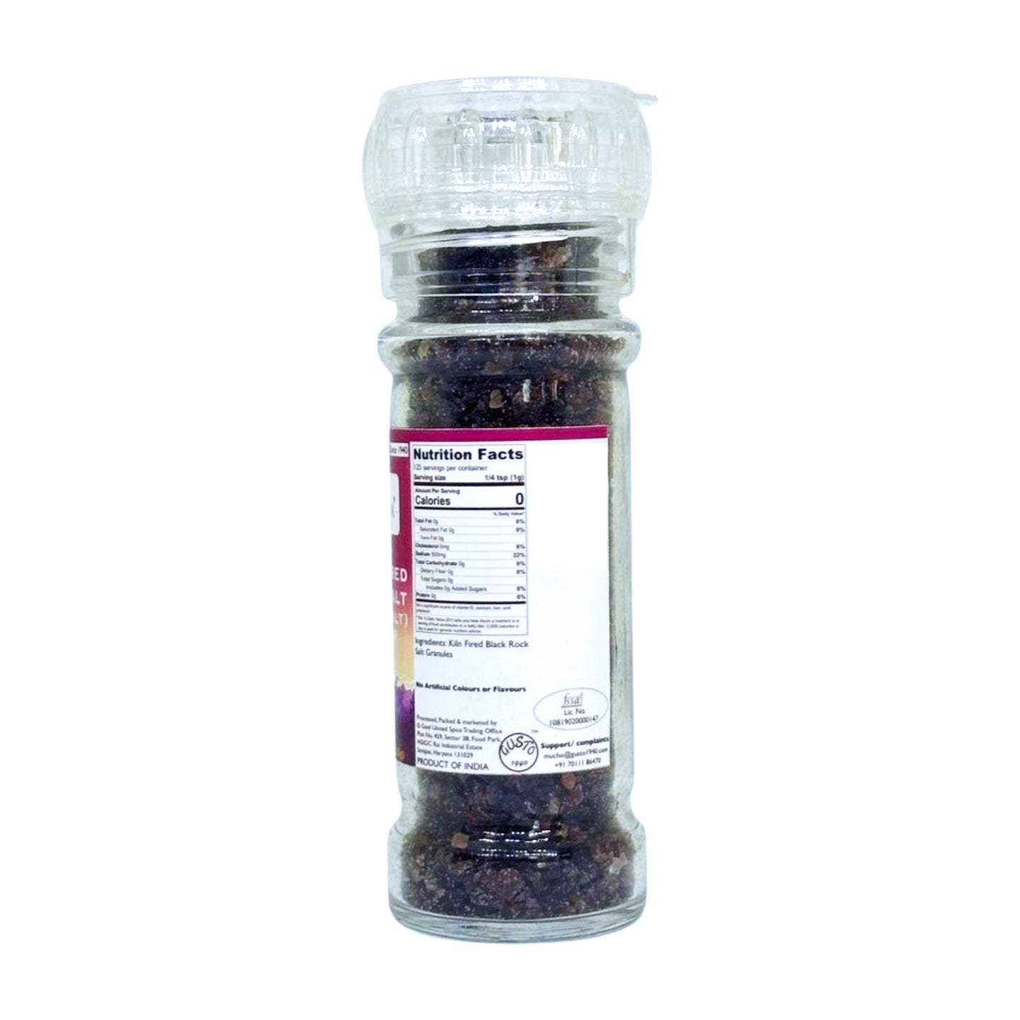 Black Salt Granules 125g Grinder Bottle - Tassyam Organics