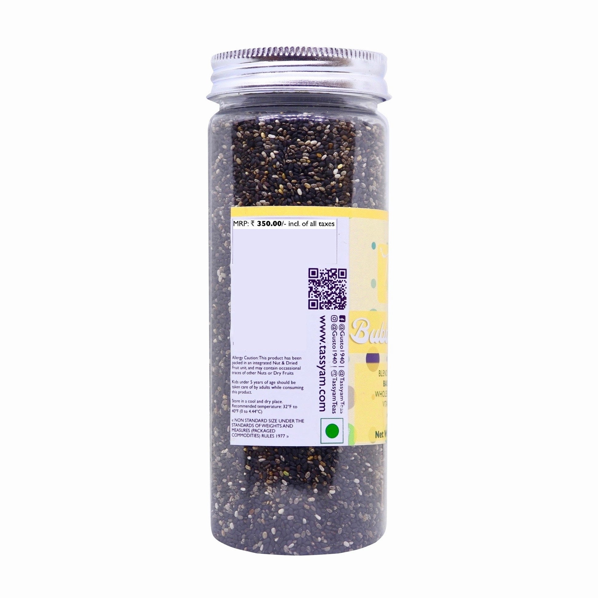 Bubble Seeds - Chia & Basil Seed Mix (200g) - Tassyam Organics