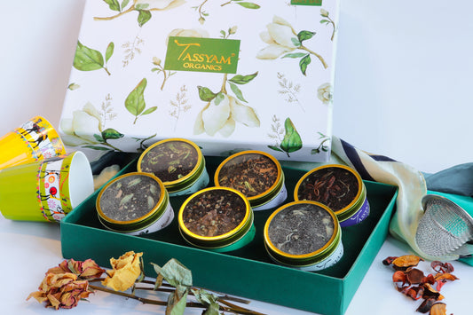 Indian Chai Gift Set of 6 Unique Chai Blends - Tassyam Organics