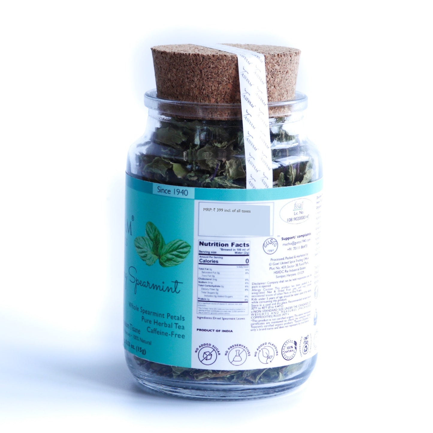Refreshing Spearmint Herbal Tea - Tassyam Organics