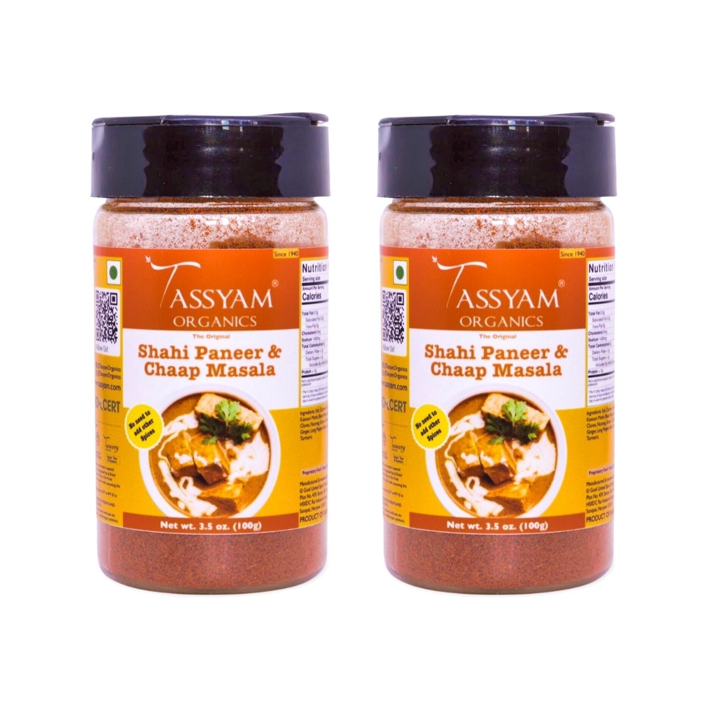 Shahi Paneer & Chaap Masala - Tassyam Organics