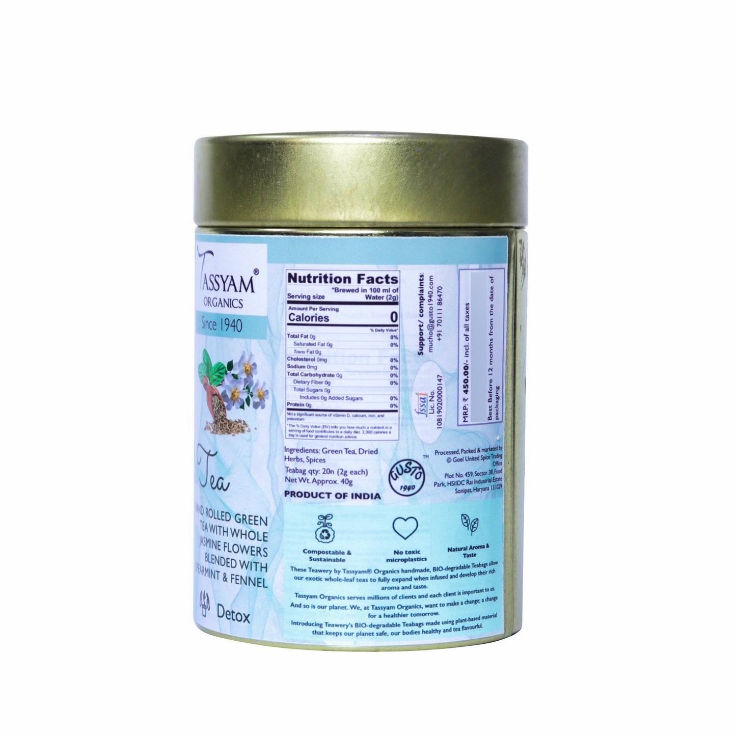 After Meal 20 Biodegradable Tea Bags - Tassyam Organics