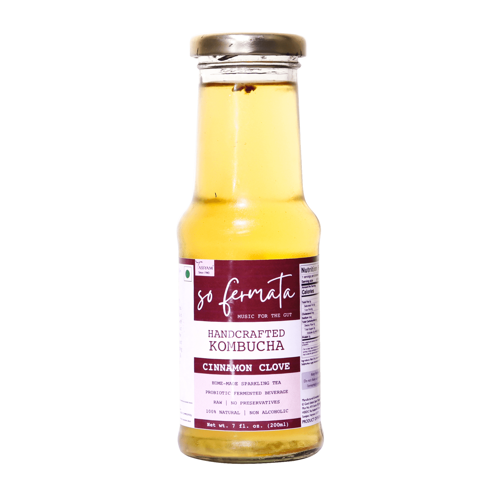 Artisanal Kombucha - Cinnamon Clove - Tassyam Organics