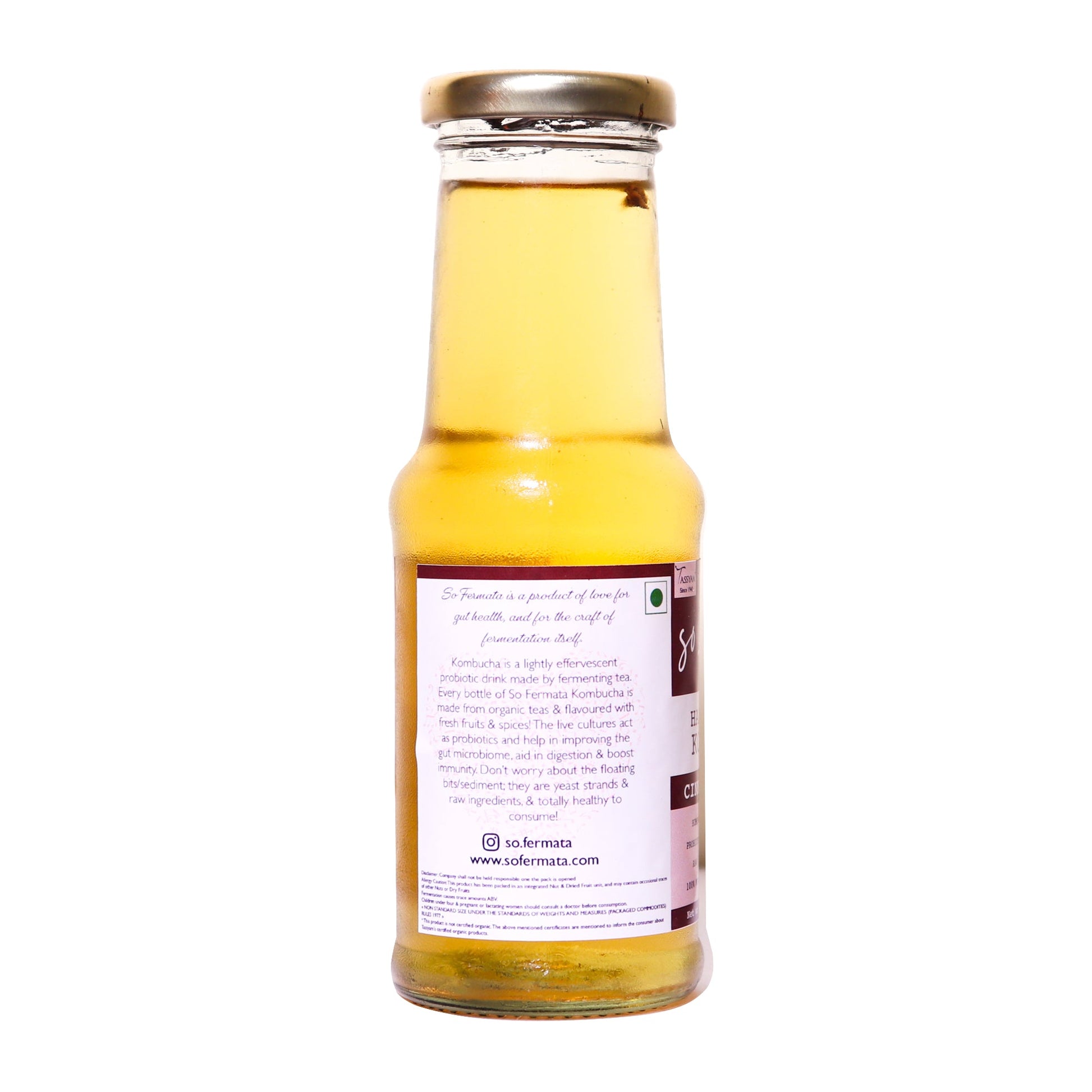 Artisanal Kombucha - Cinnamon Clove - Tassyam Organics