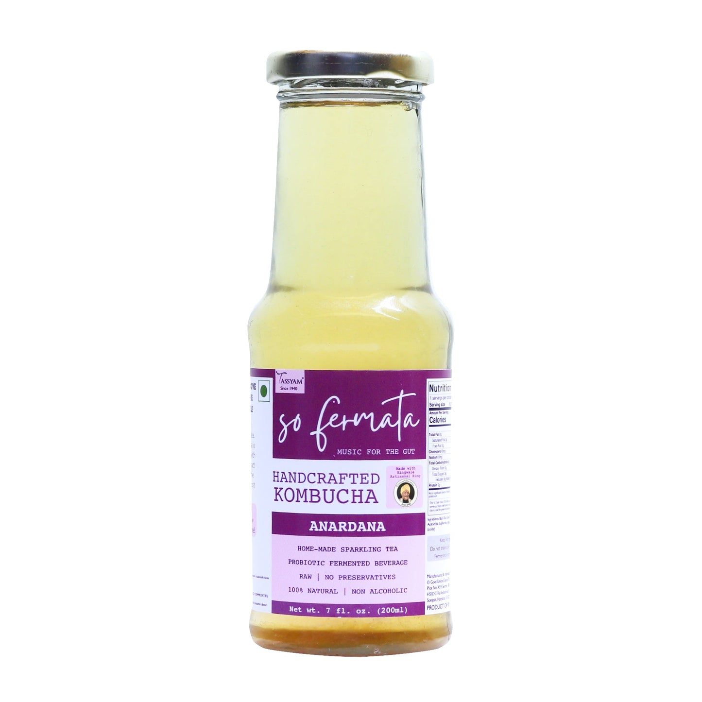 Artisanal Kombucha - Hing Anardana - Tassyam Organics