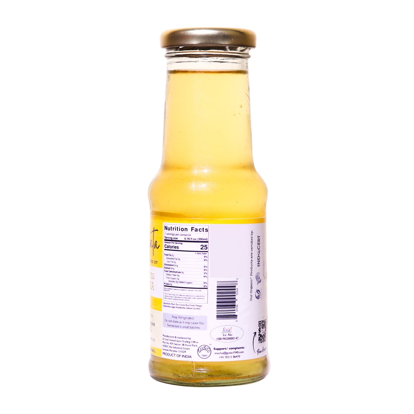 Artisanal Kombucha - Mango - Tassyam Organics