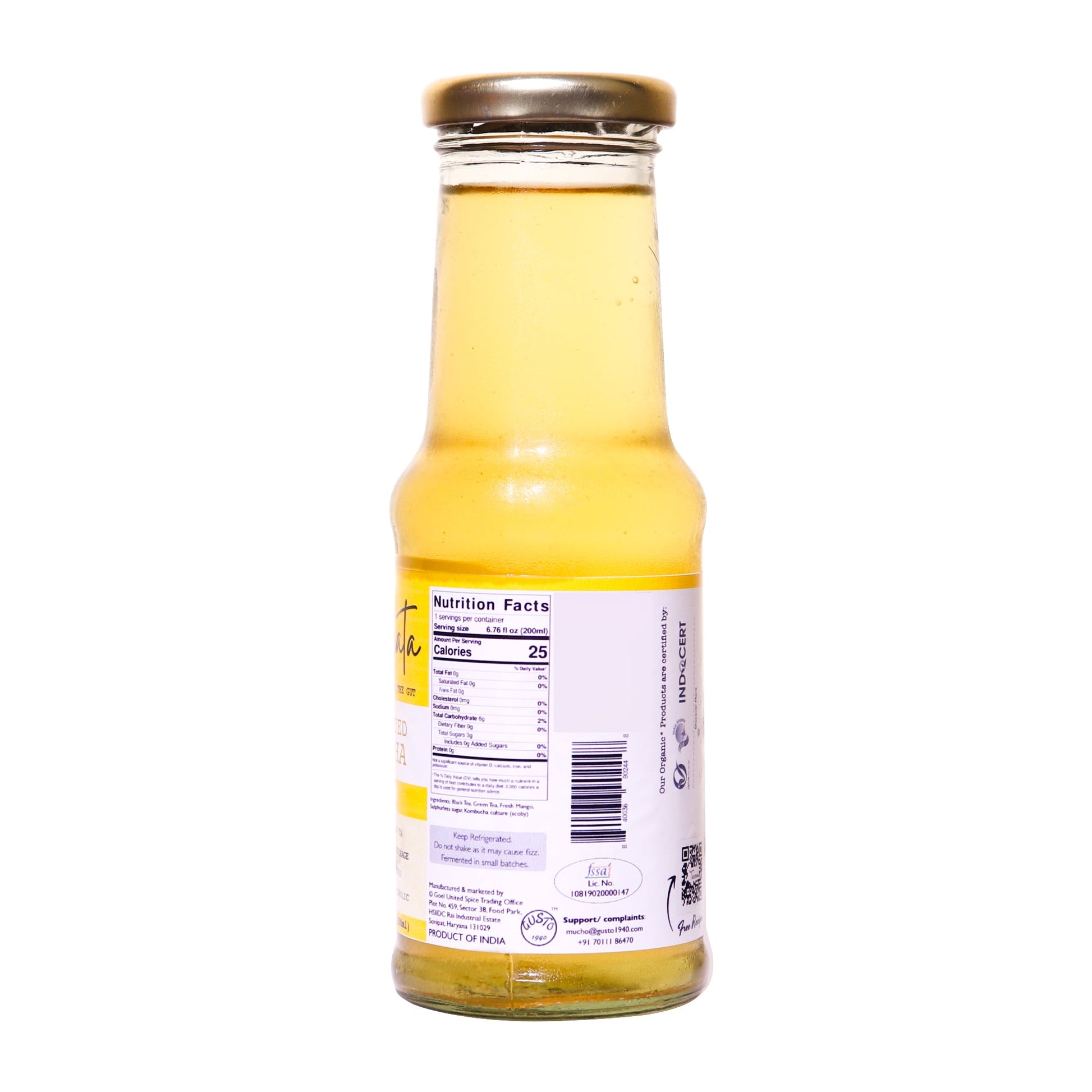 Artisanal Kombucha - Mango - Tassyam Organics