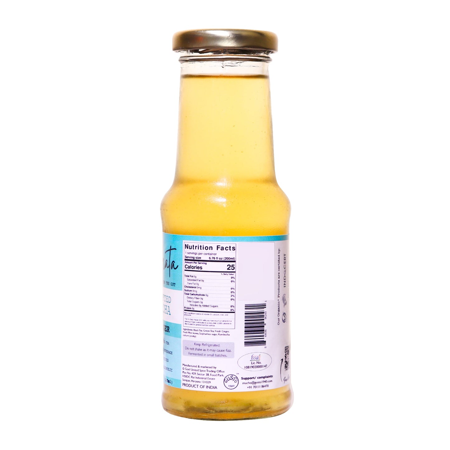 Artisanal Kombucha - Mint Ginger - Tassyam Organics