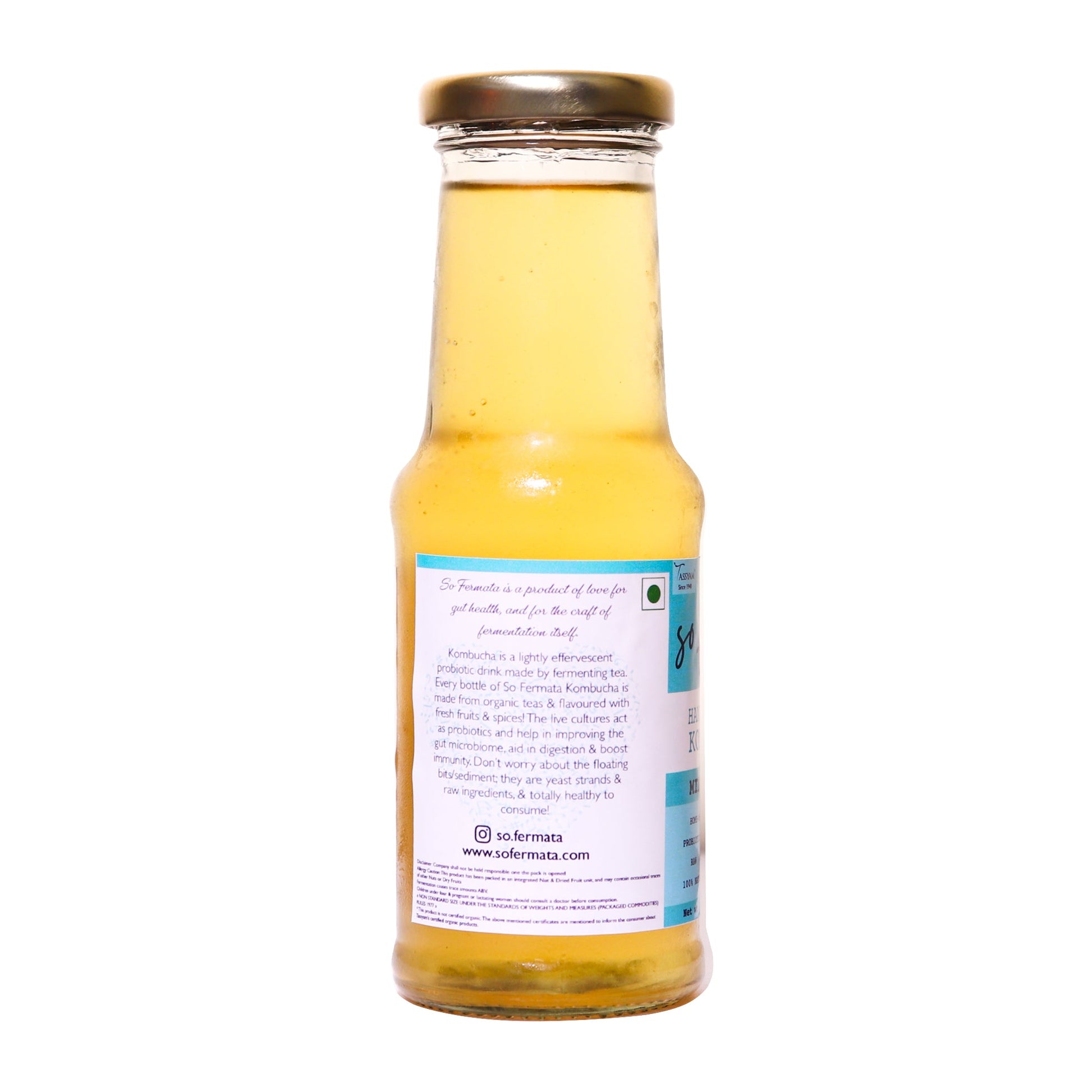 Artisanal Kombucha - Mint Ginger - Tassyam Organics