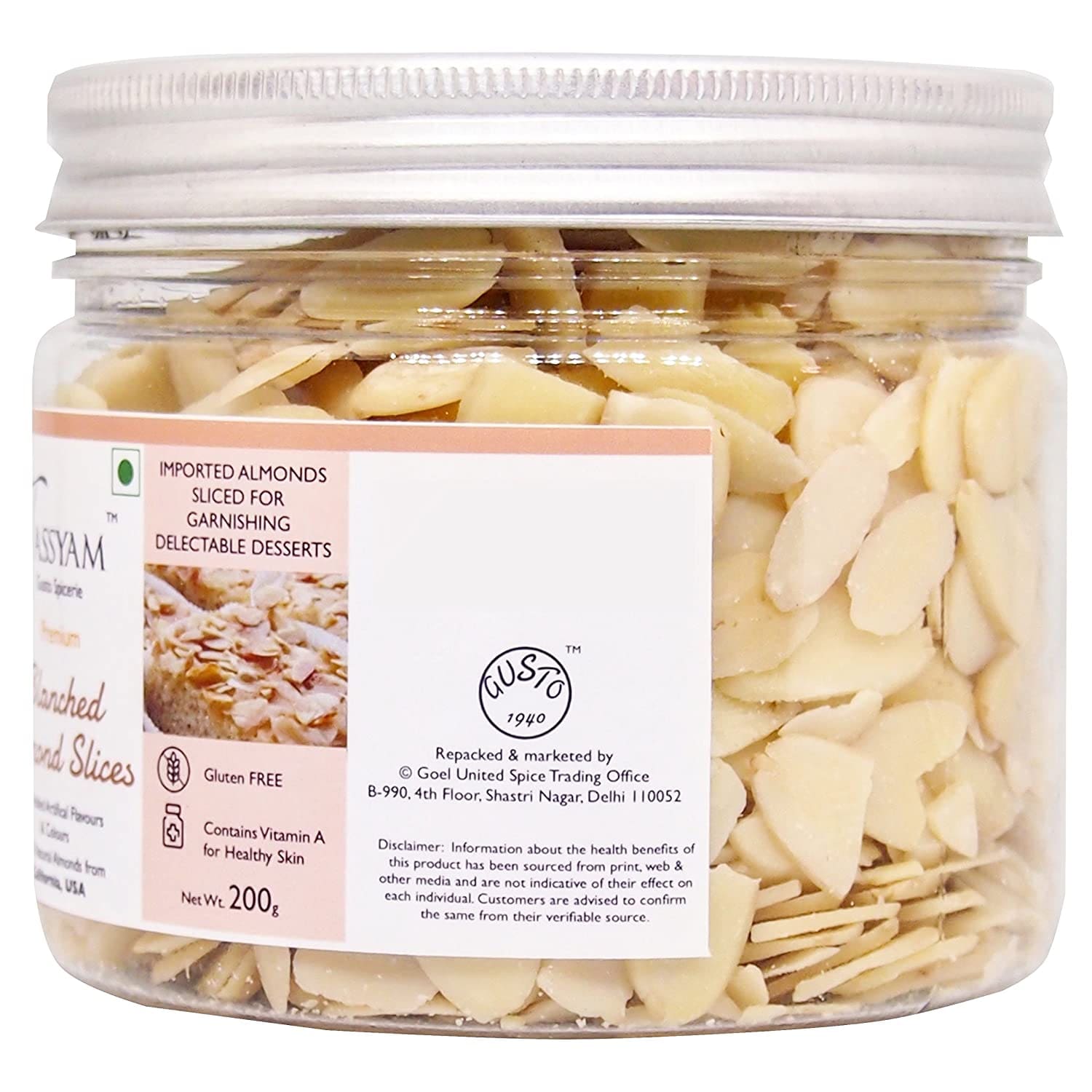 Blanched Almond Slices - Tassyam Organics