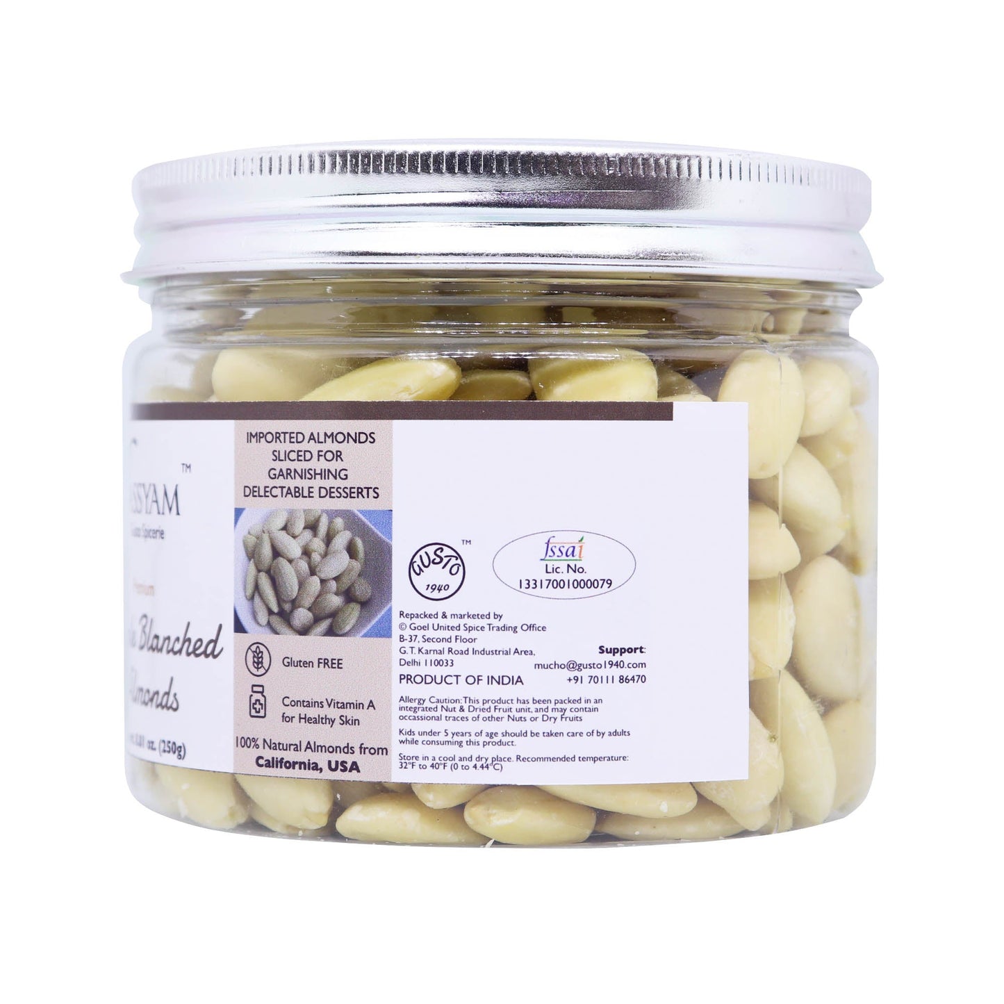 Blanched Almond Slices - Tassyam Organics