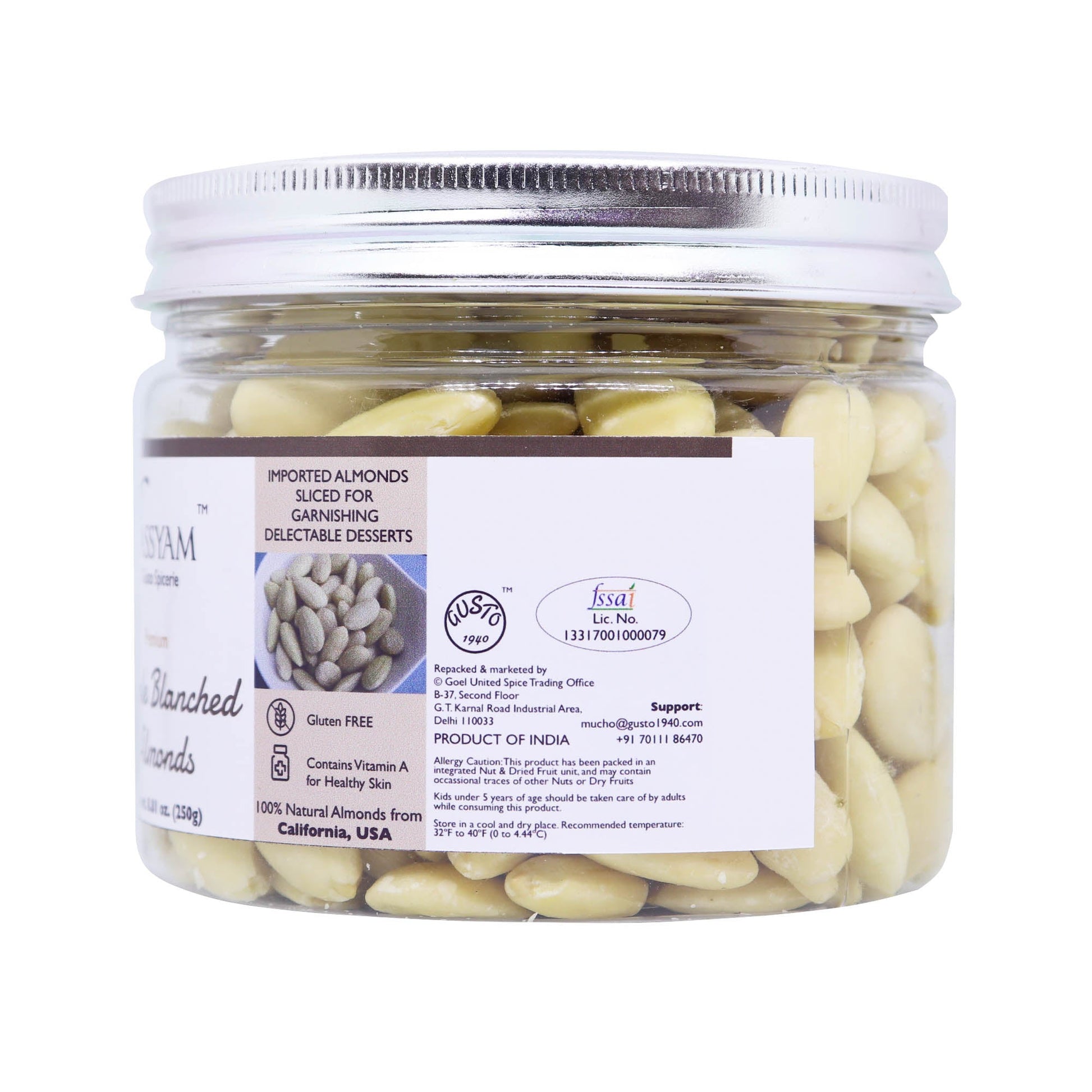 Blanched Almond Slices - Tassyam Organics