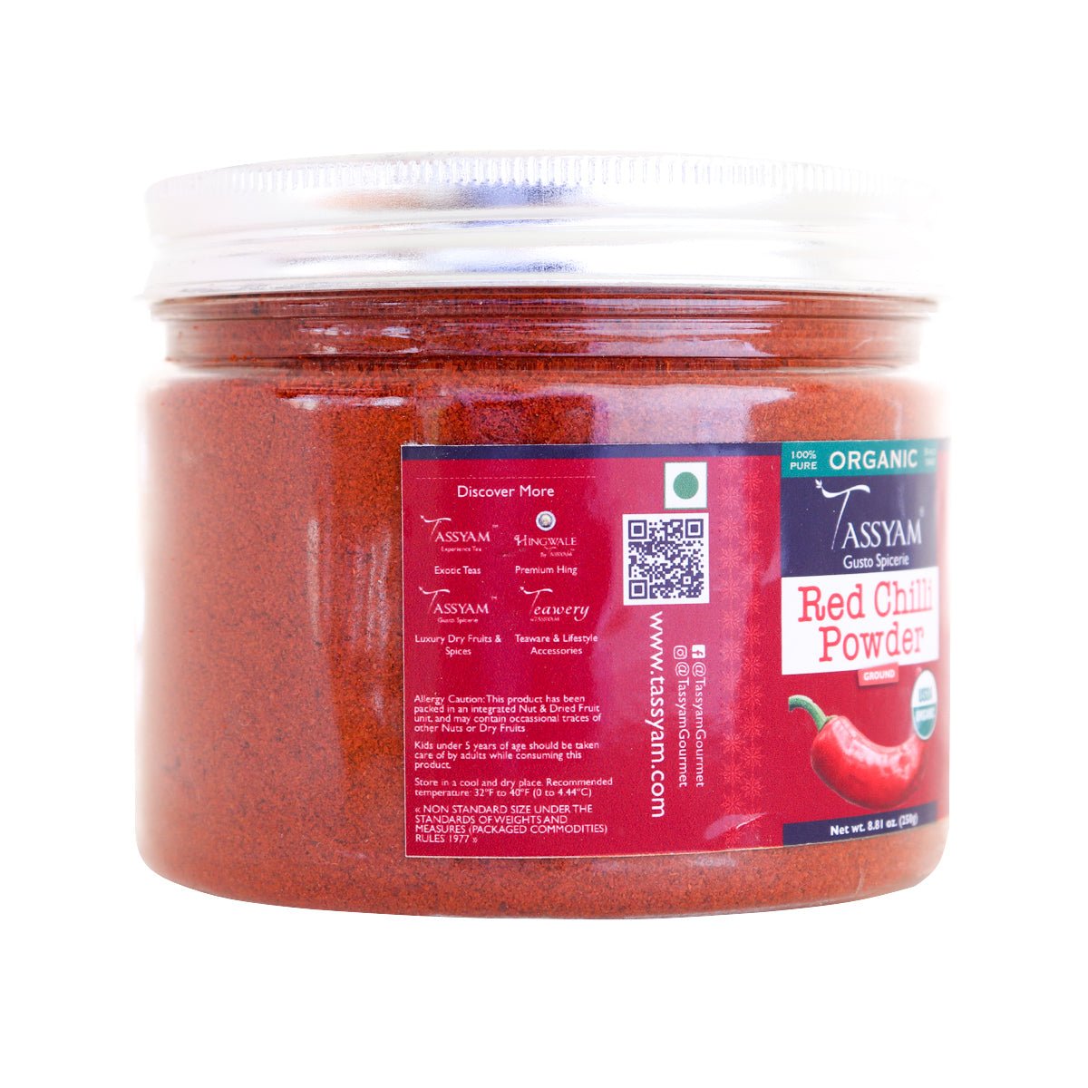 Certified 100% Organic Red Chilli Powder - Tassyam Organics