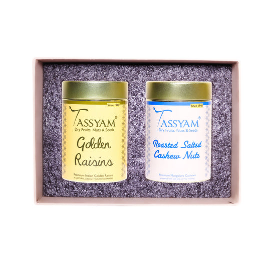 Dry Fruit Gift Set Salted Cashew and Kishmish - Tassyam Organics