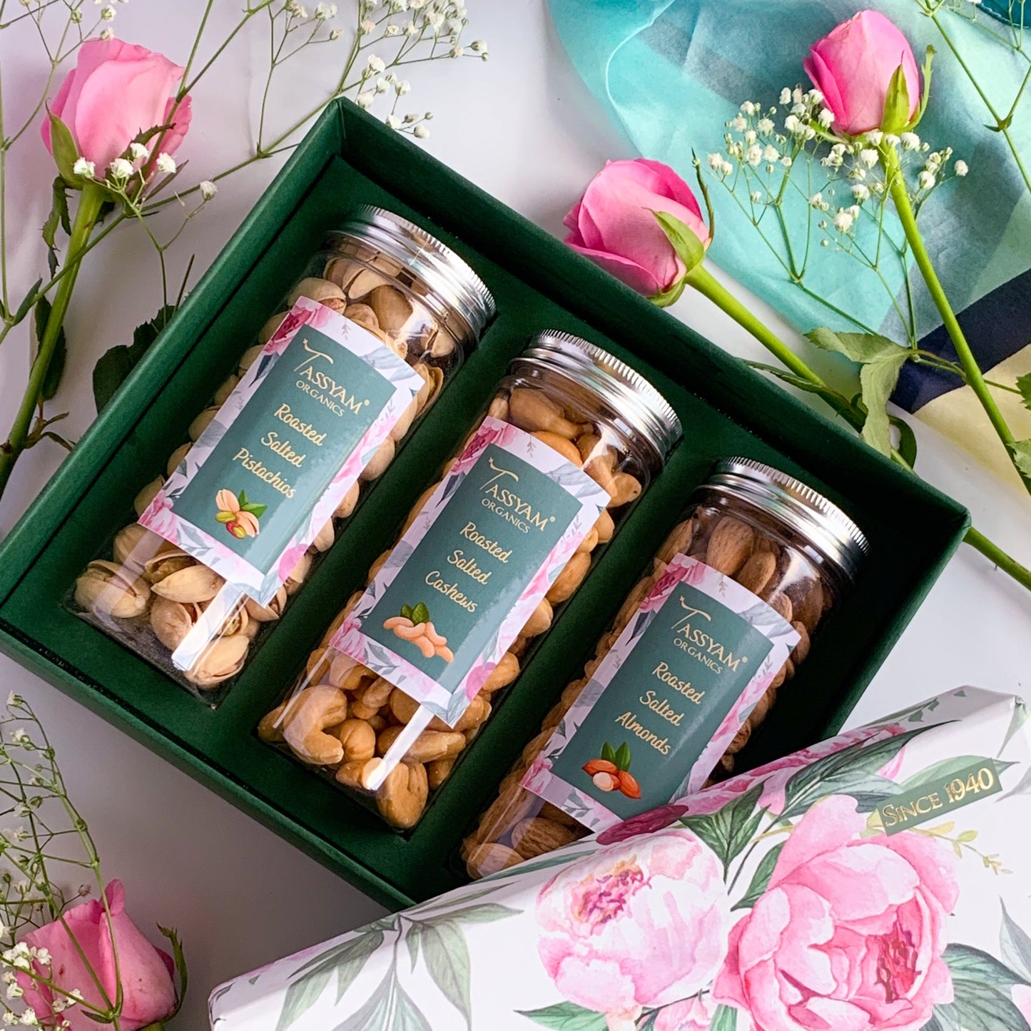 Fleur Pastel Gift Set of Rich Salted Dry Fruits - Tassyam Organics