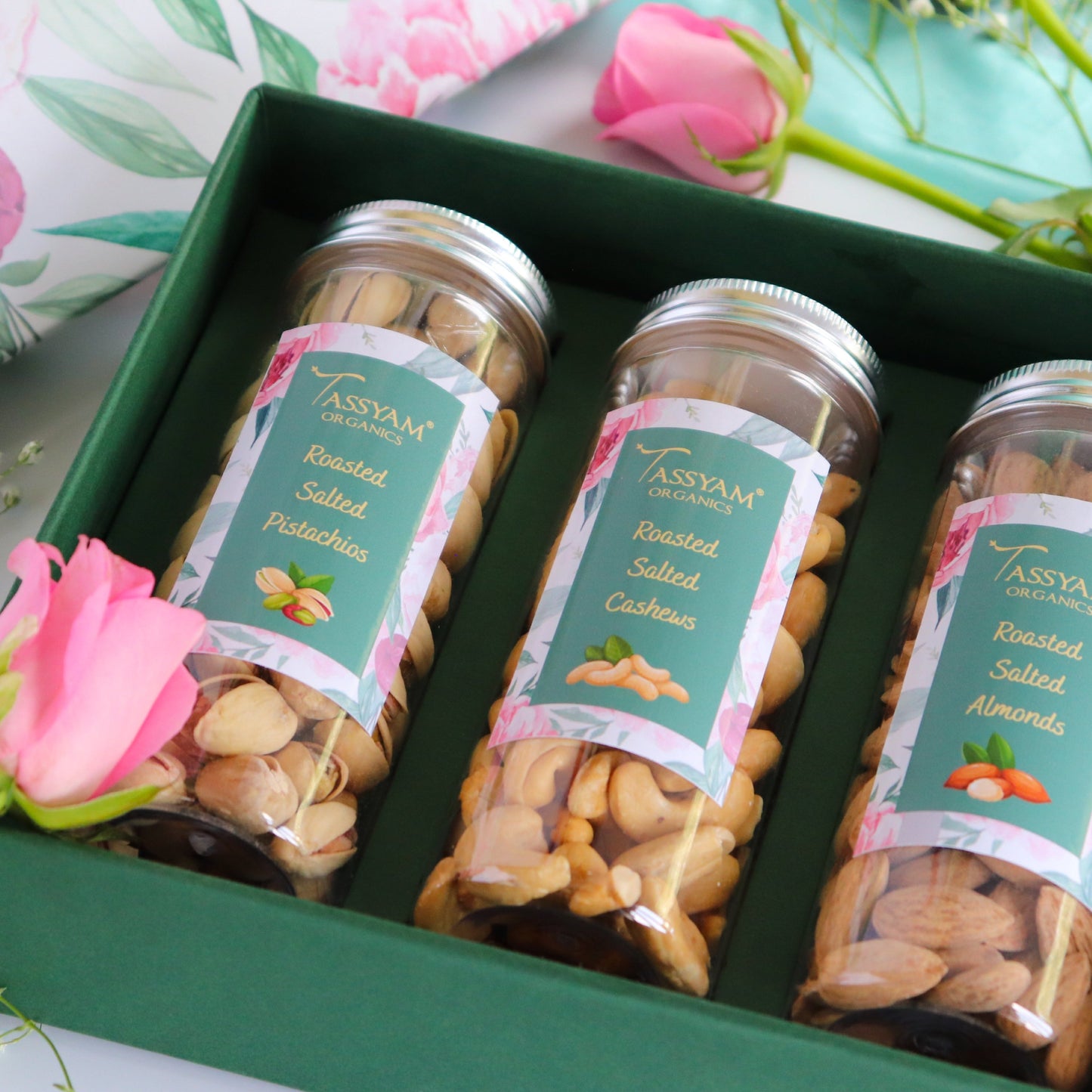 Fleur Pastel Gift Set of Rich Salted Dry Fruits - Tassyam Organics