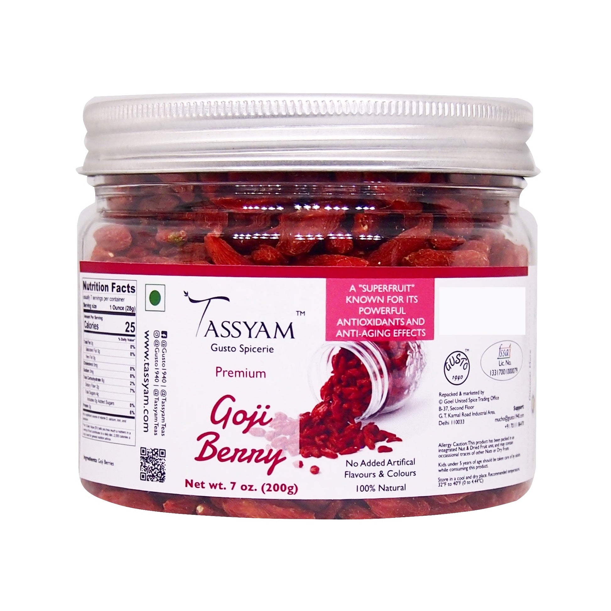 Goji Berry 200g Jar - Tassyam Organics
