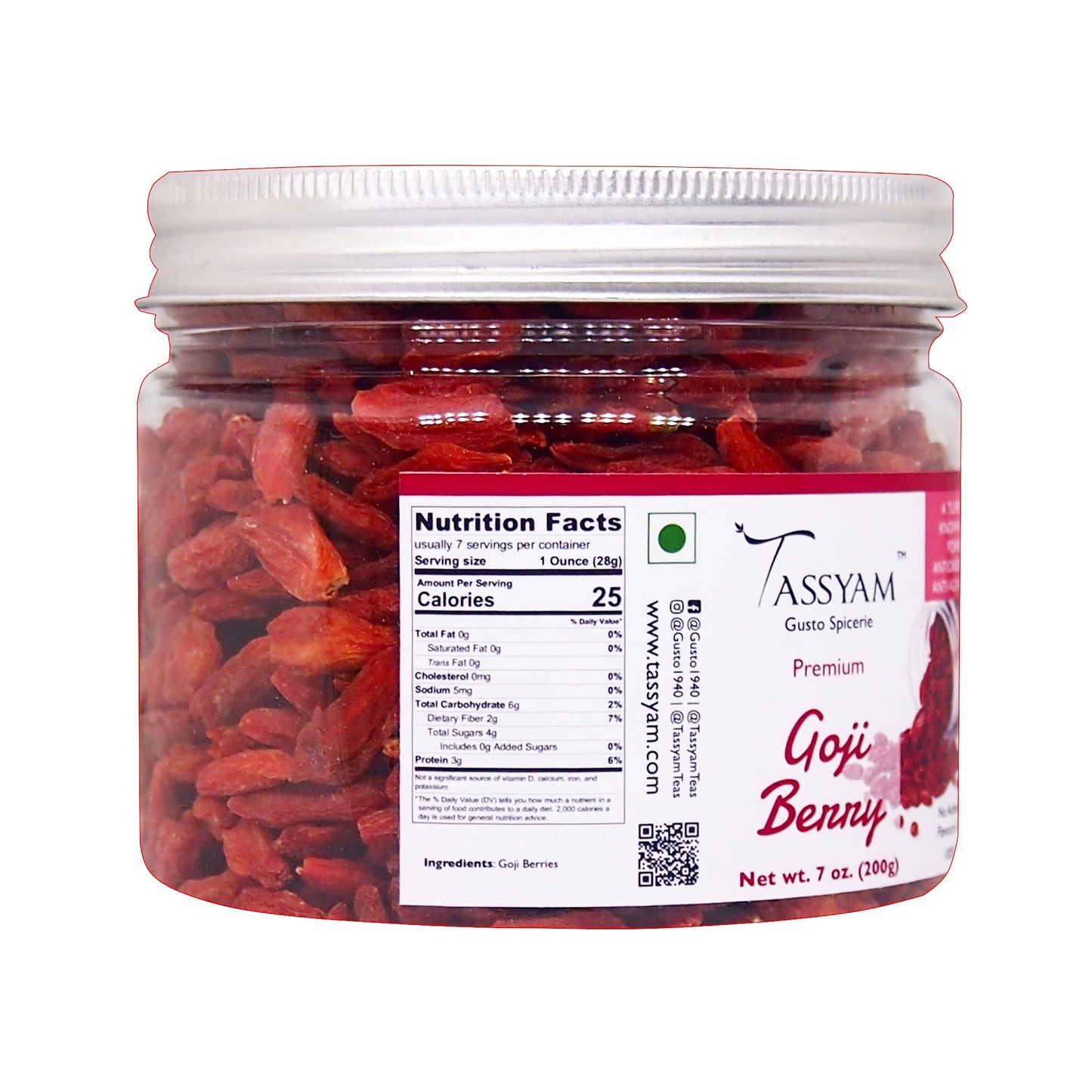 Goji Berry 200g Jar - Tassyam Organics