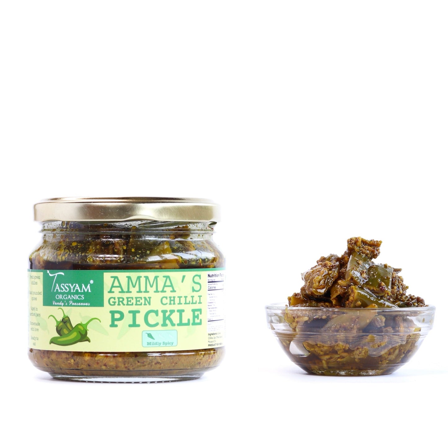 Green Chilli Pickle - Tassyam Organics