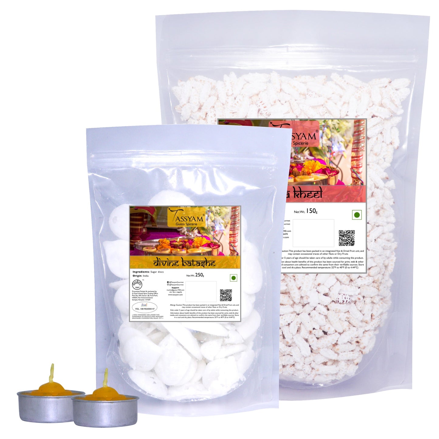 Kheel Batashe and Diwali Lamp Combo 400g - Tassyam Organics