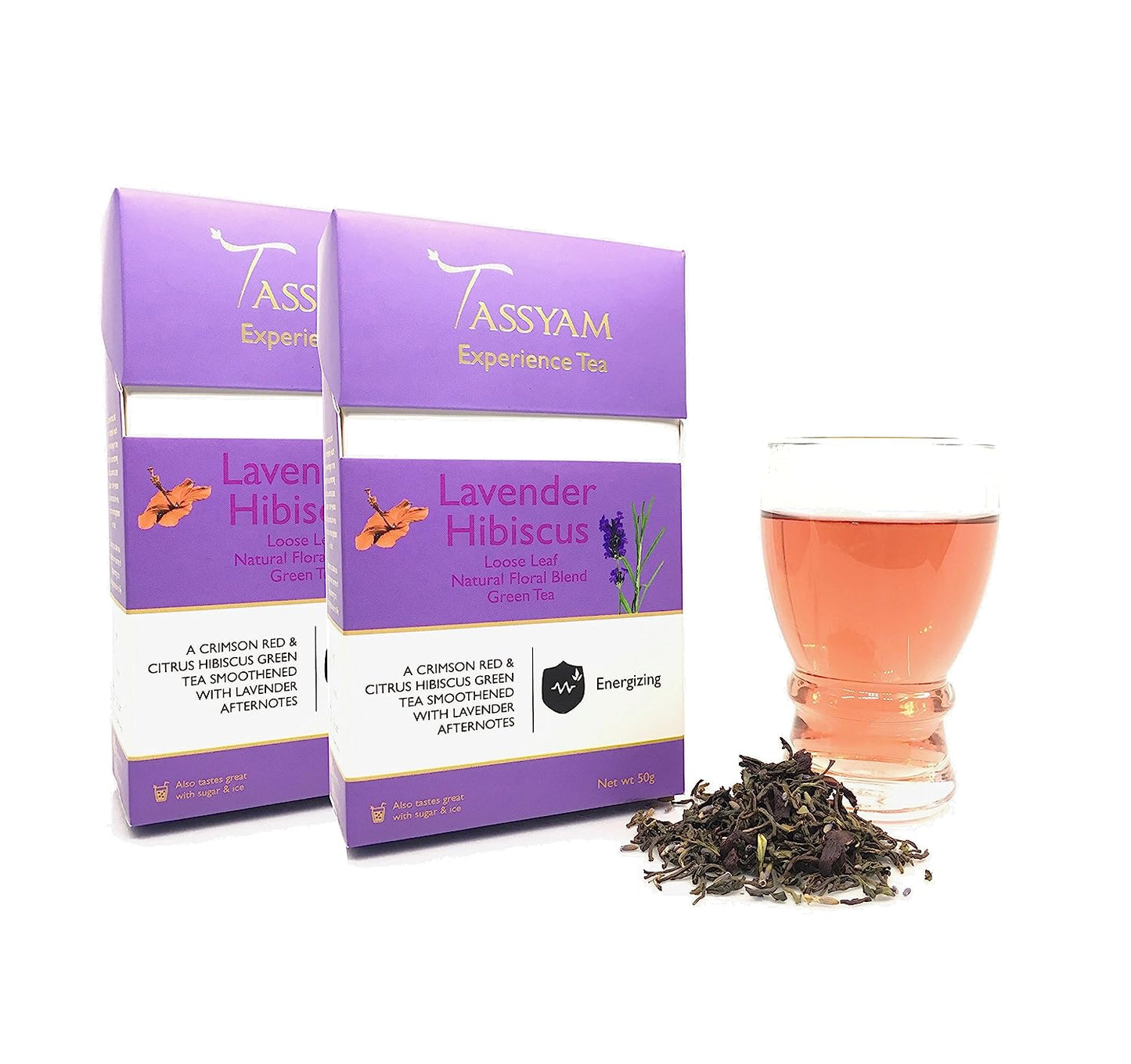 Lavender Hibiscus Green Tea - Tassyam Organics