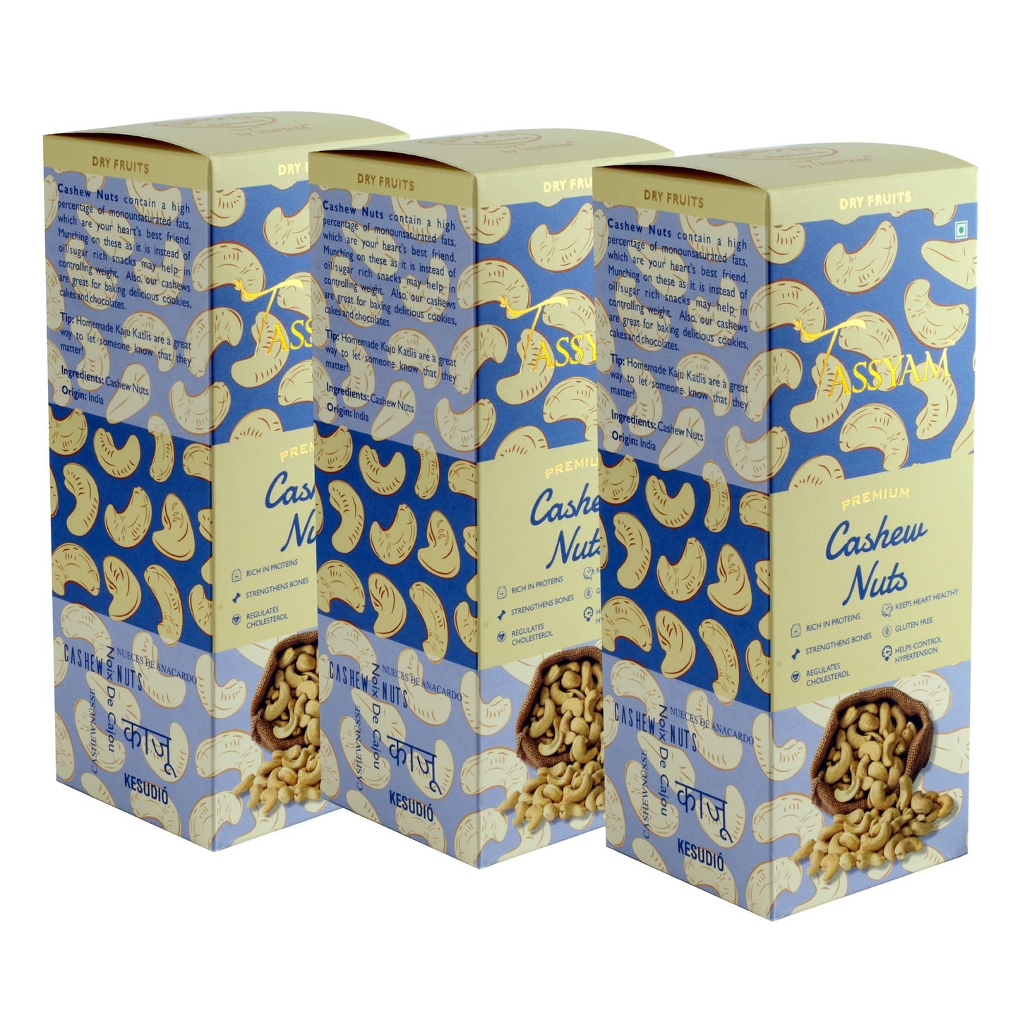 Premium Cashews w240 Grade - Tassyam Organics