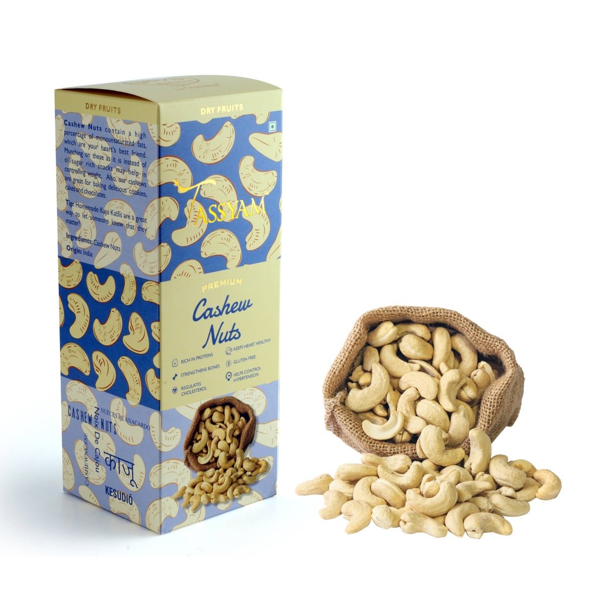 Premium Cashews w240 Grade - Tassyam Organics