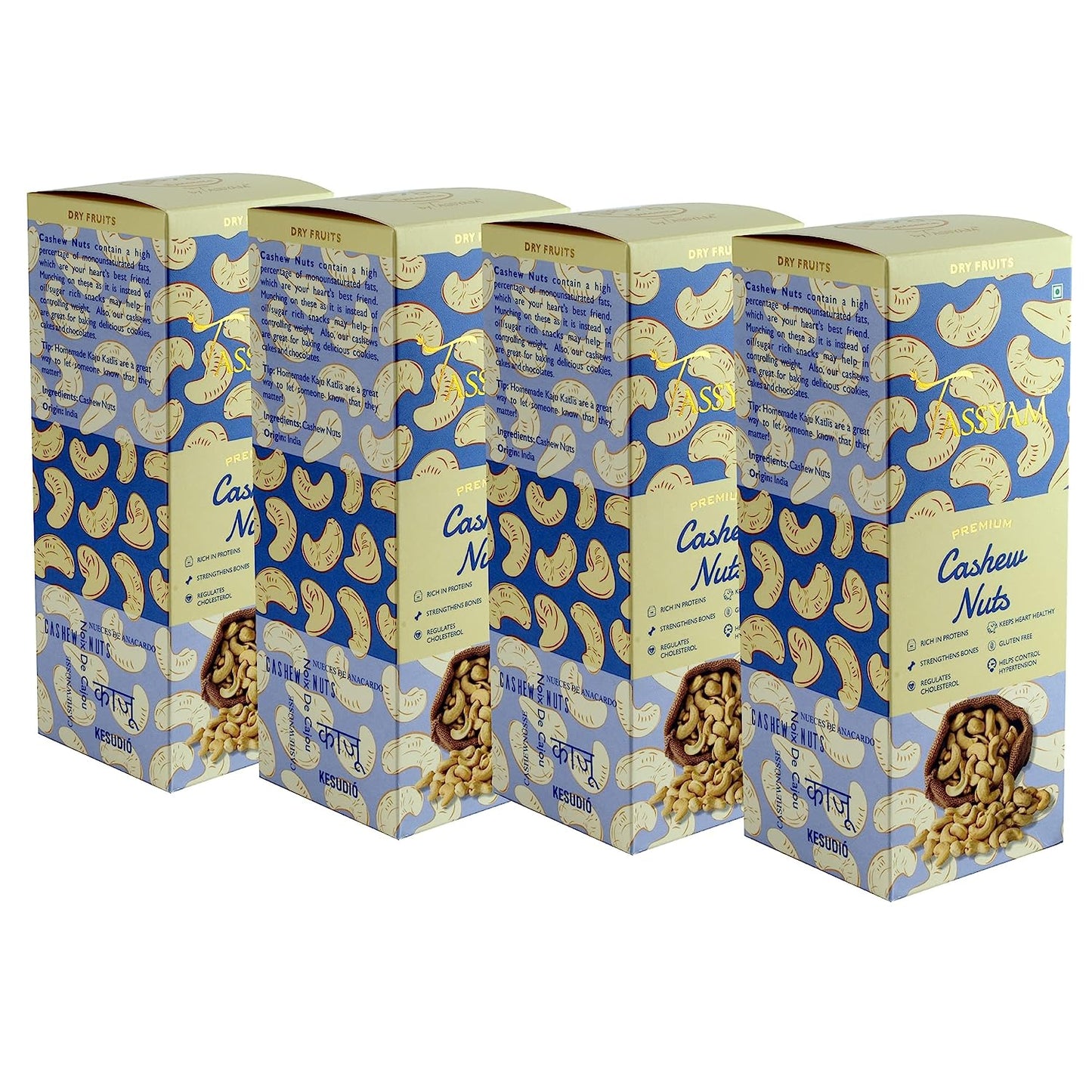 Premium Cashews w240 Grade - Tassyam Organics