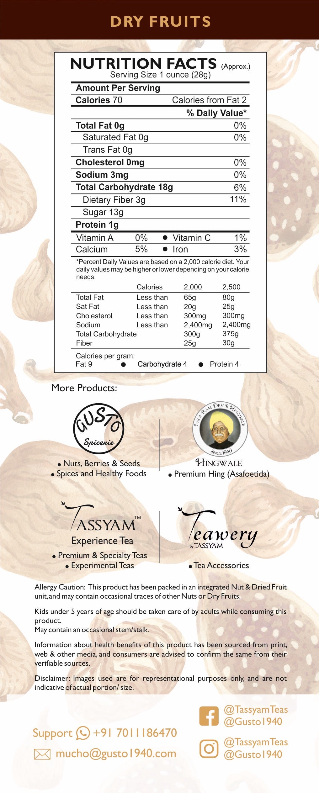 Premium Dried Figs - Tassyam Organics