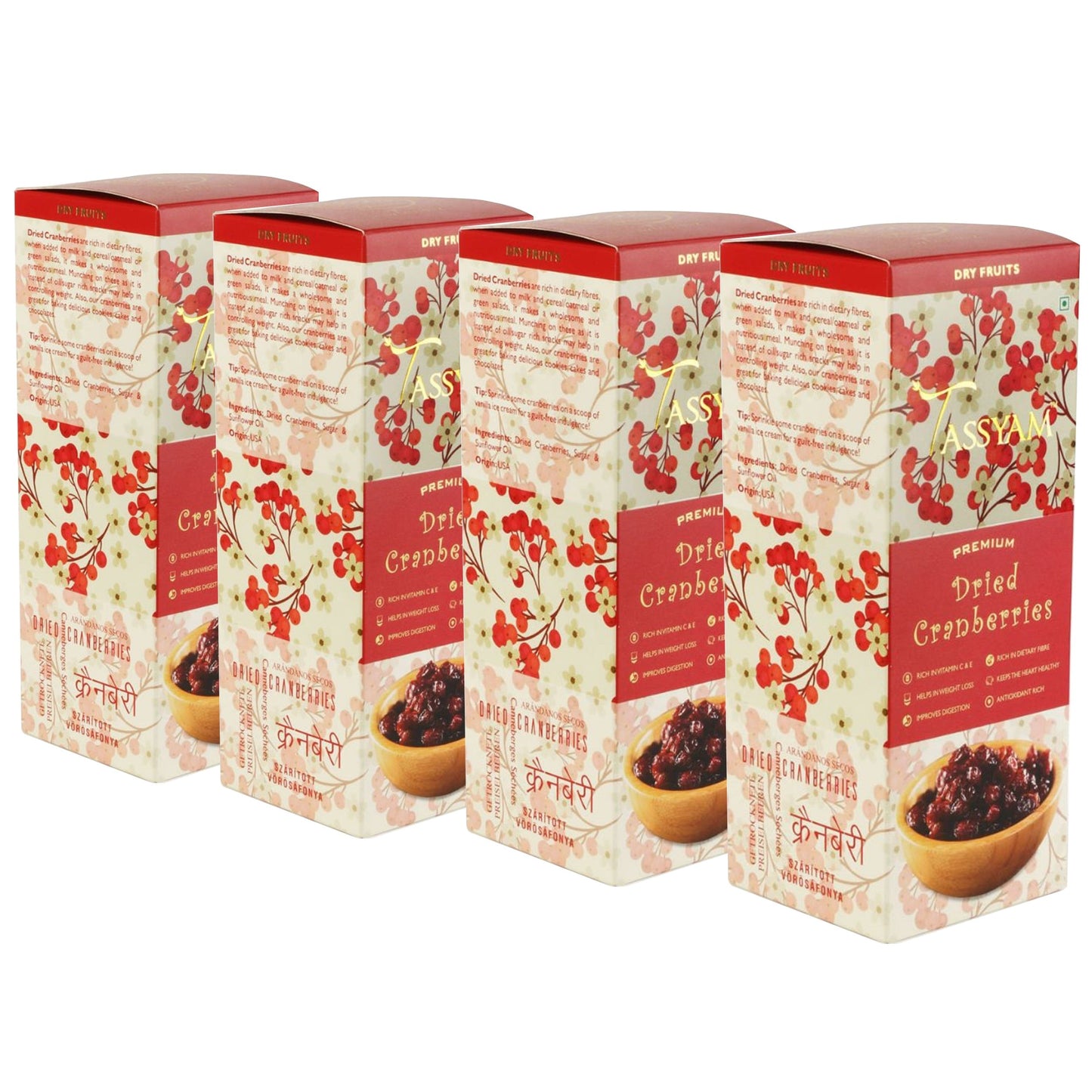 Premium Imported Dried Cranberries - Tassyam Organics