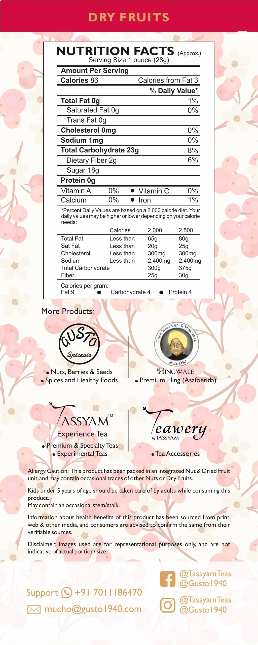 Premium Imported Dried Cranberries - Tassyam Organics