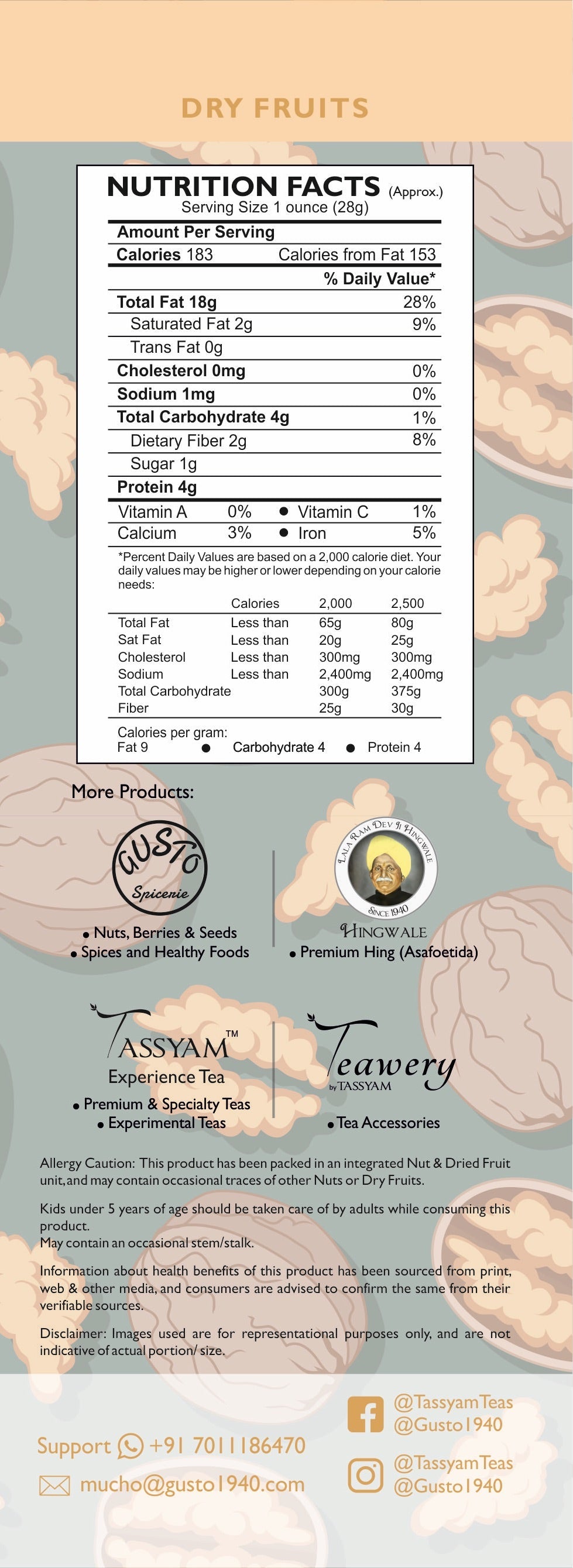 Premium Imported Walnuts Akhrot - Tassyam Organics