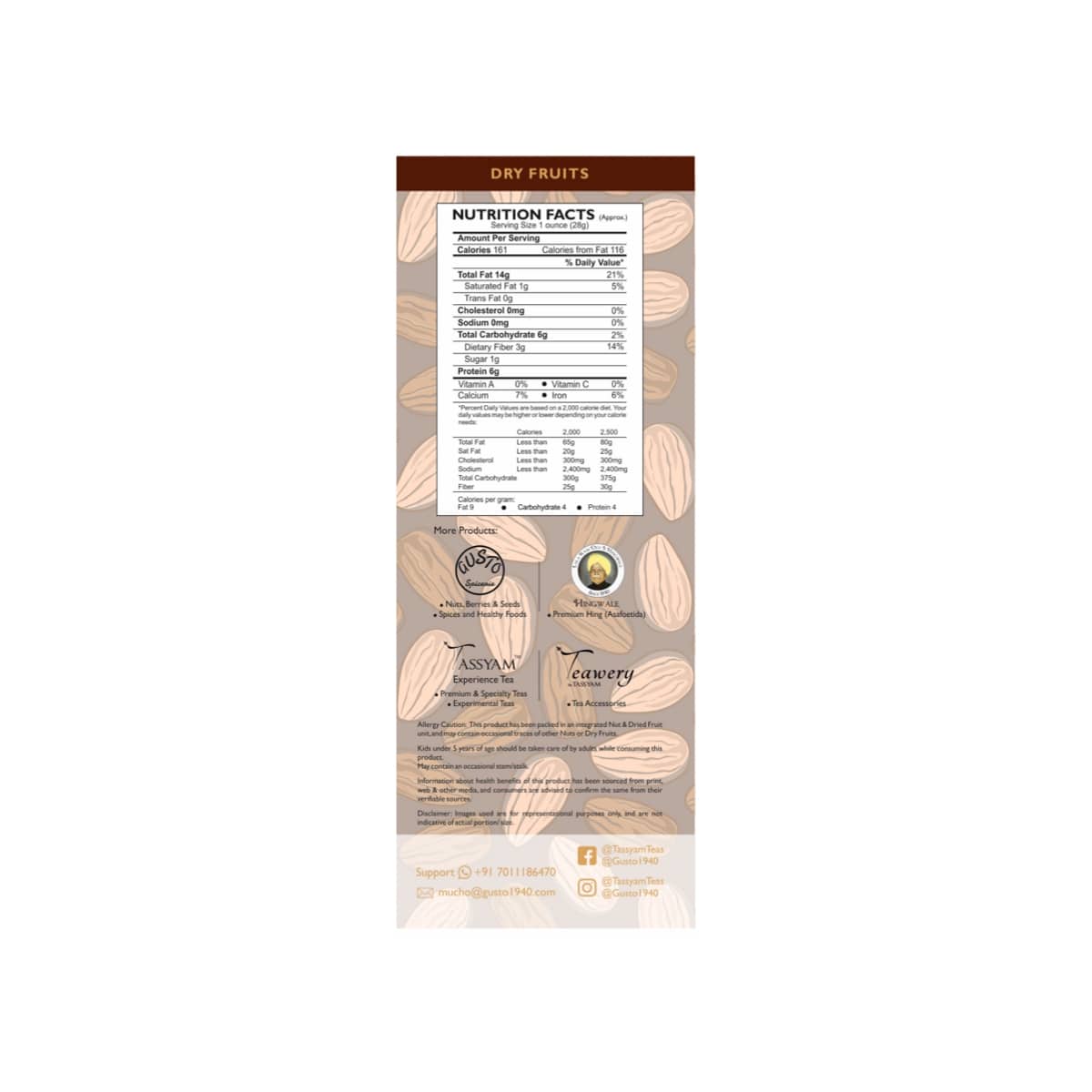 Premium Raw Almonds - Tassyam Organics