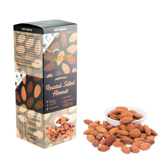 Premium Roasted Salted Almonds Namkeen Badaam Giri - Tassyam Organics