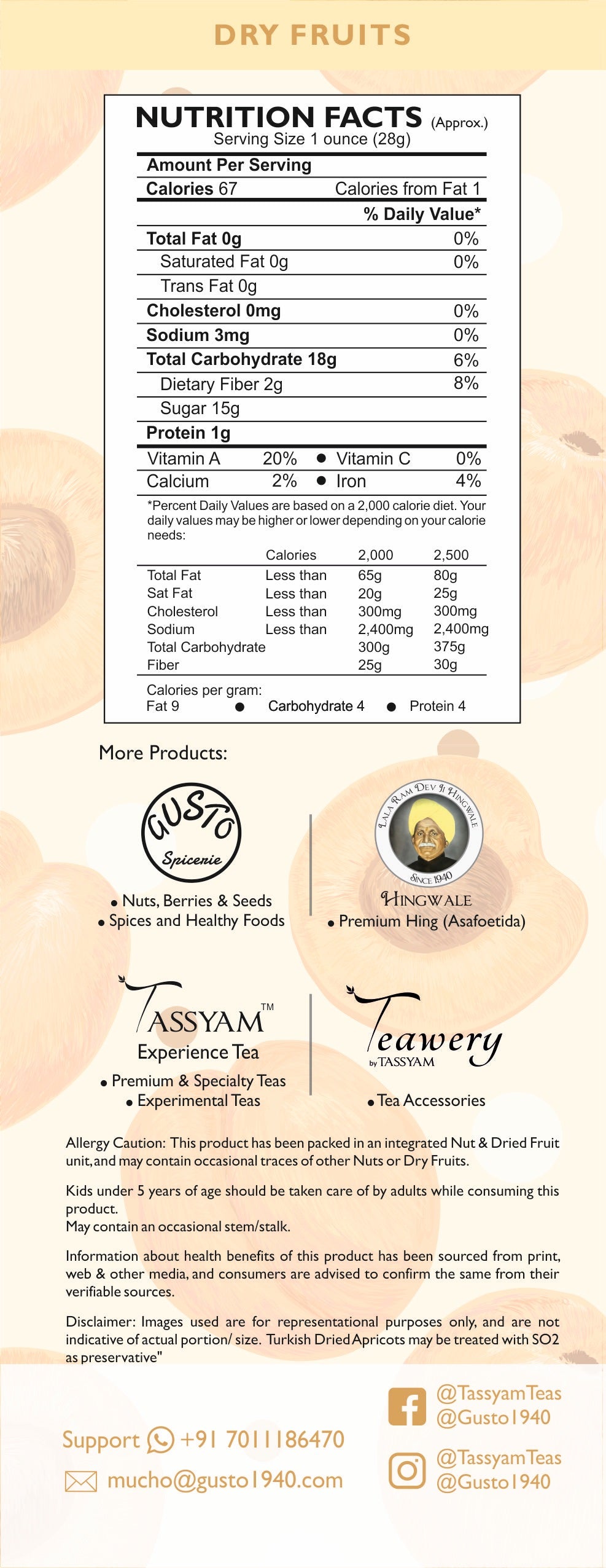 Premium Turkish Dried Apricots - Tassyam Organics