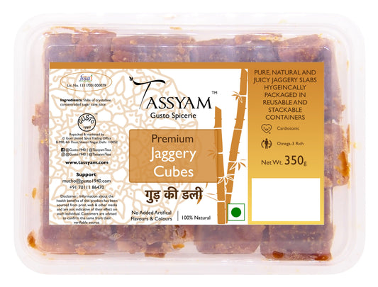 Pure Jaggery Cubes 350g - Tassyam Organics