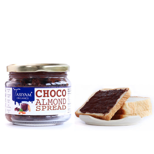 Rich Dark Chocolate Almond Spread, 300g - Tassyam Organics