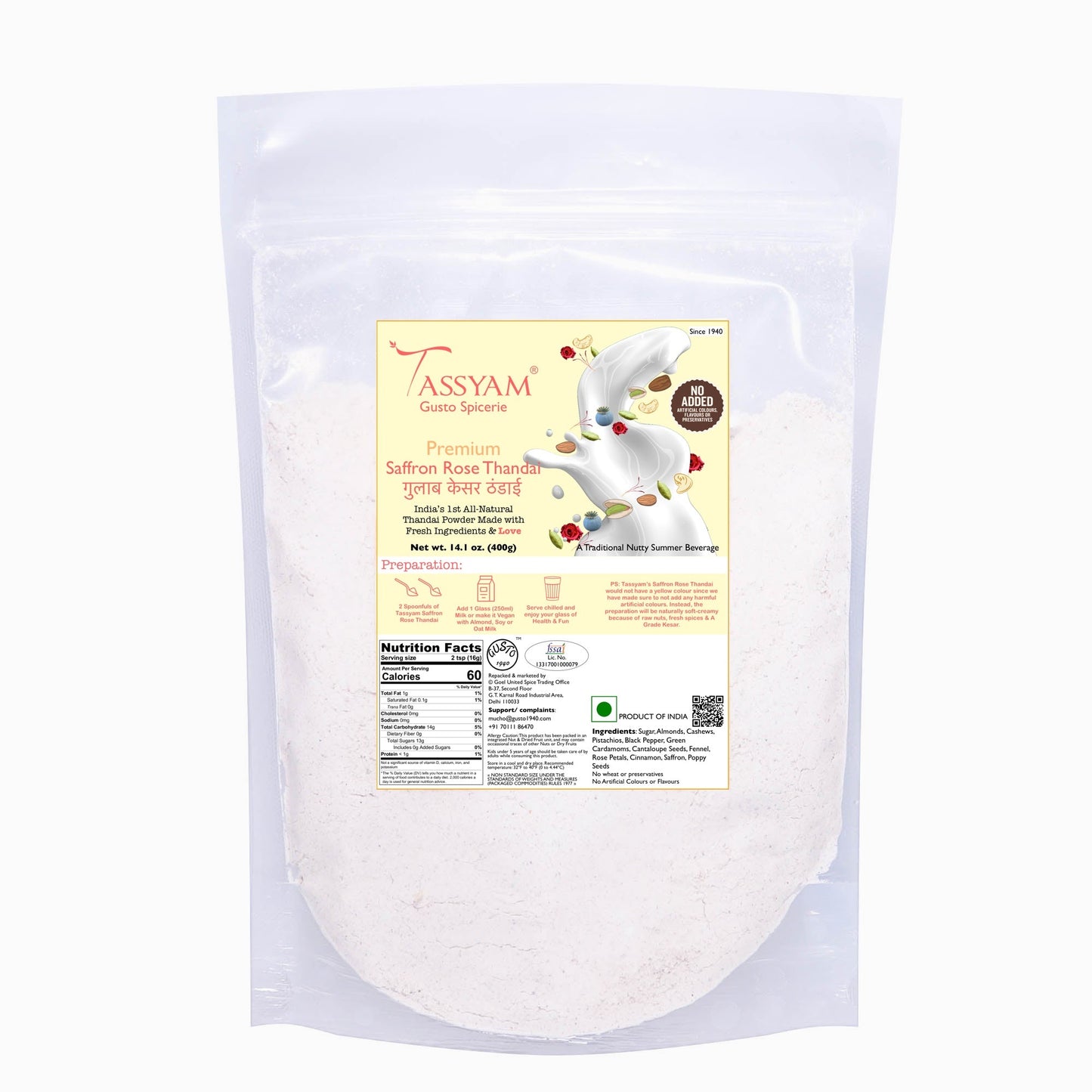 Saffron Rose Thandai - Tassyam Organics
