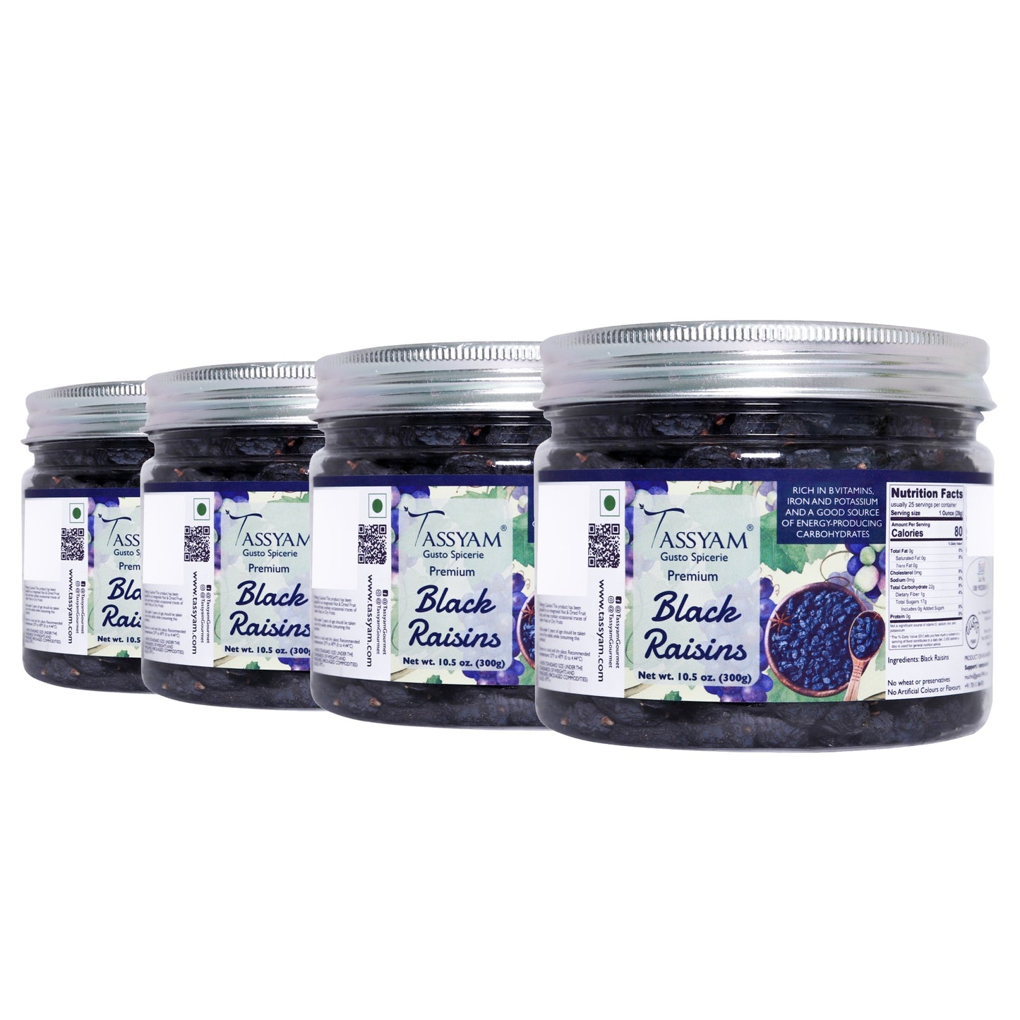 Seedless Black Raisins - Tassyam Organics