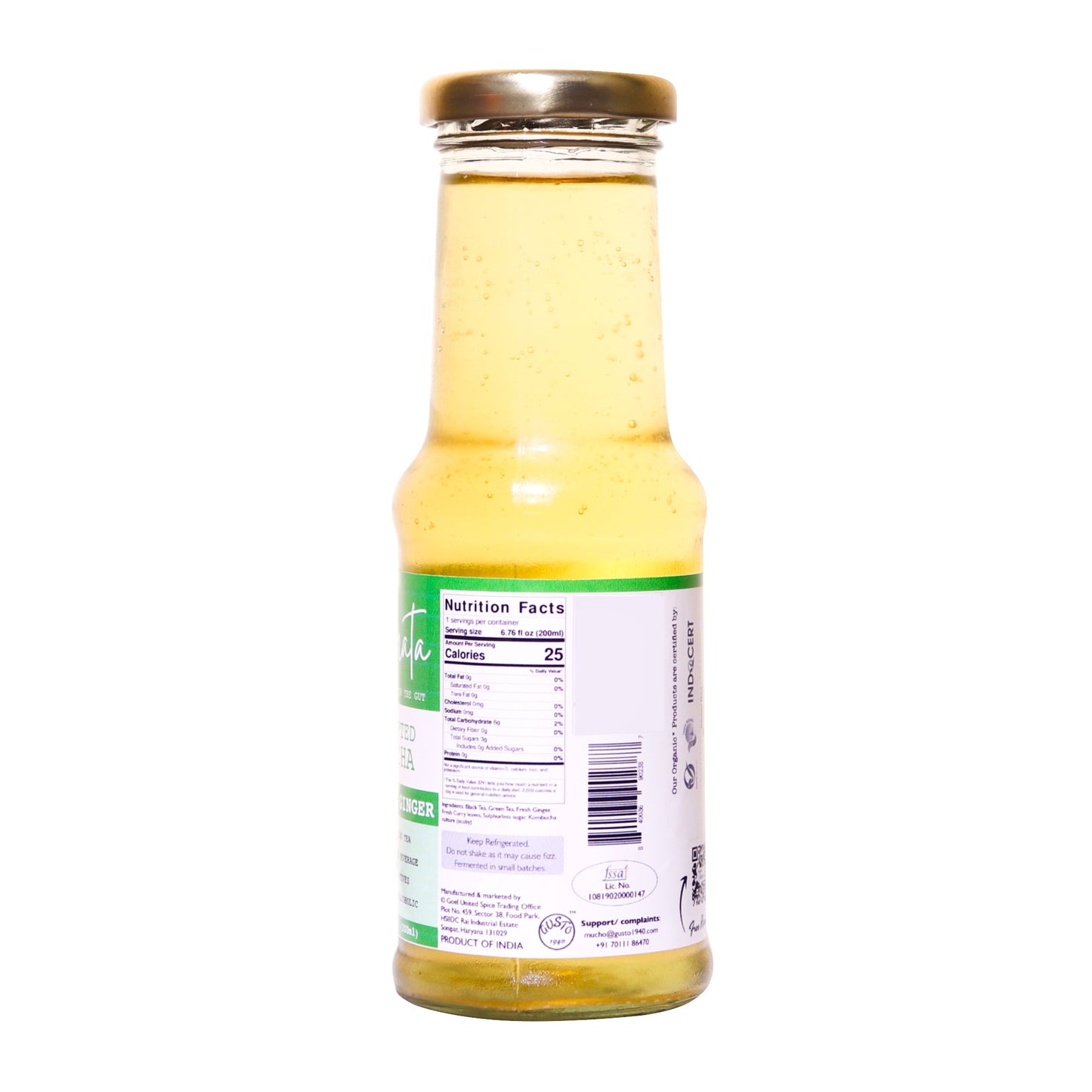 So Fermata Artisanal Kombucha - Curry leaf Ginger - Tassyam Organics