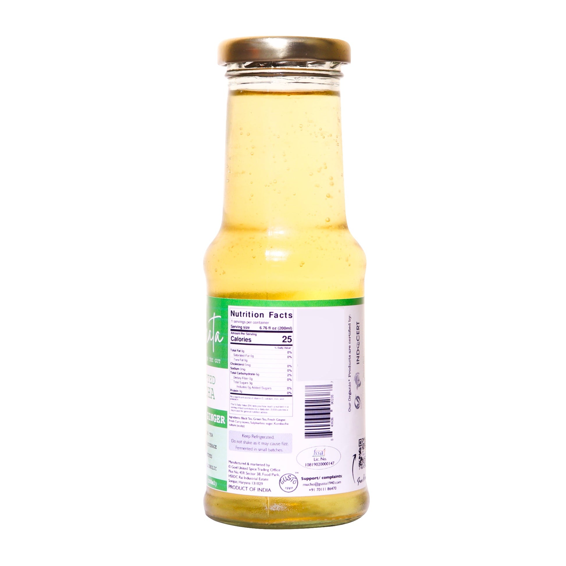 So Fermata Artisanal Kombucha - Curry leaf Ginger - Tassyam Organics