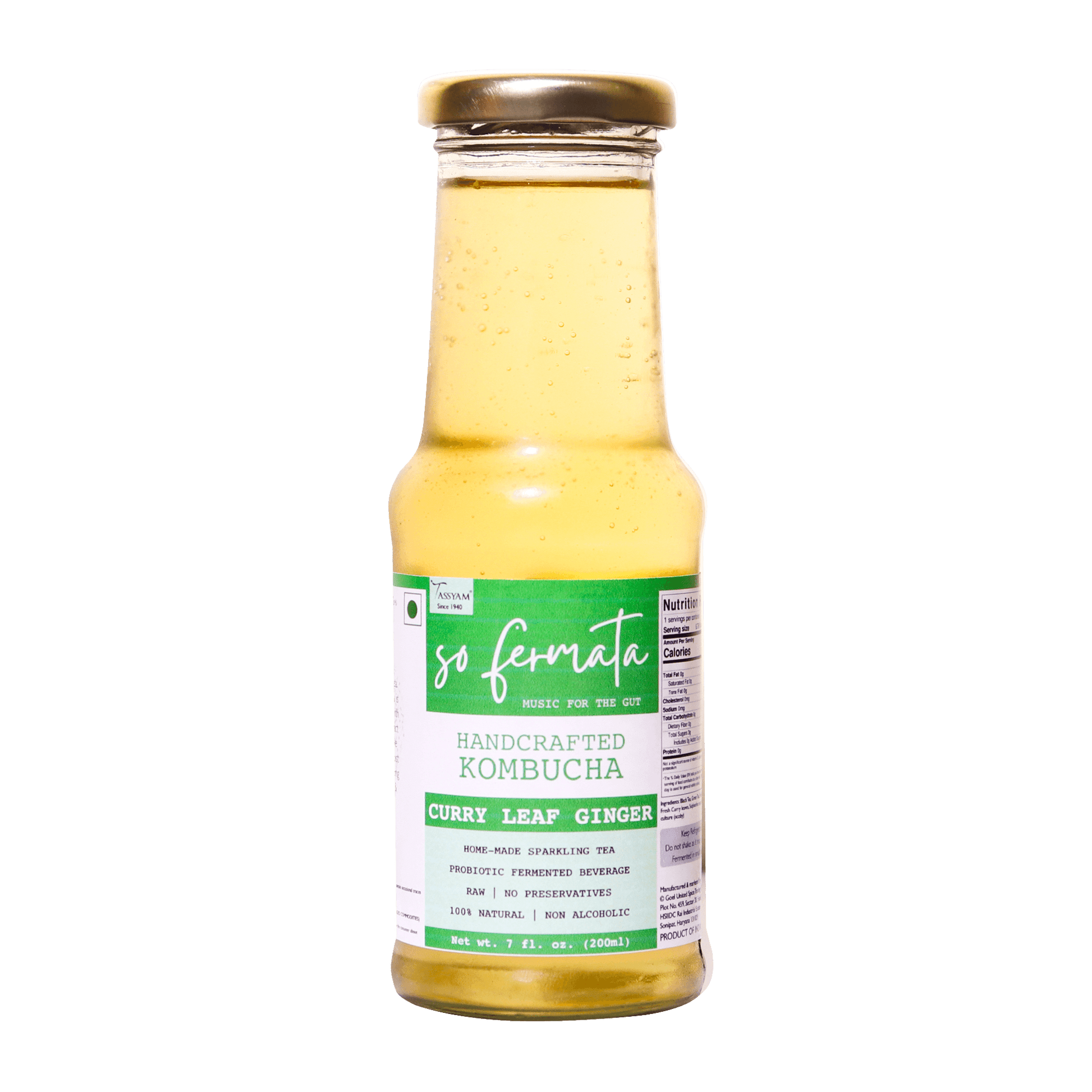 So Fermata Artisanal Kombucha - Curry leaf Ginger - Tassyam Organics