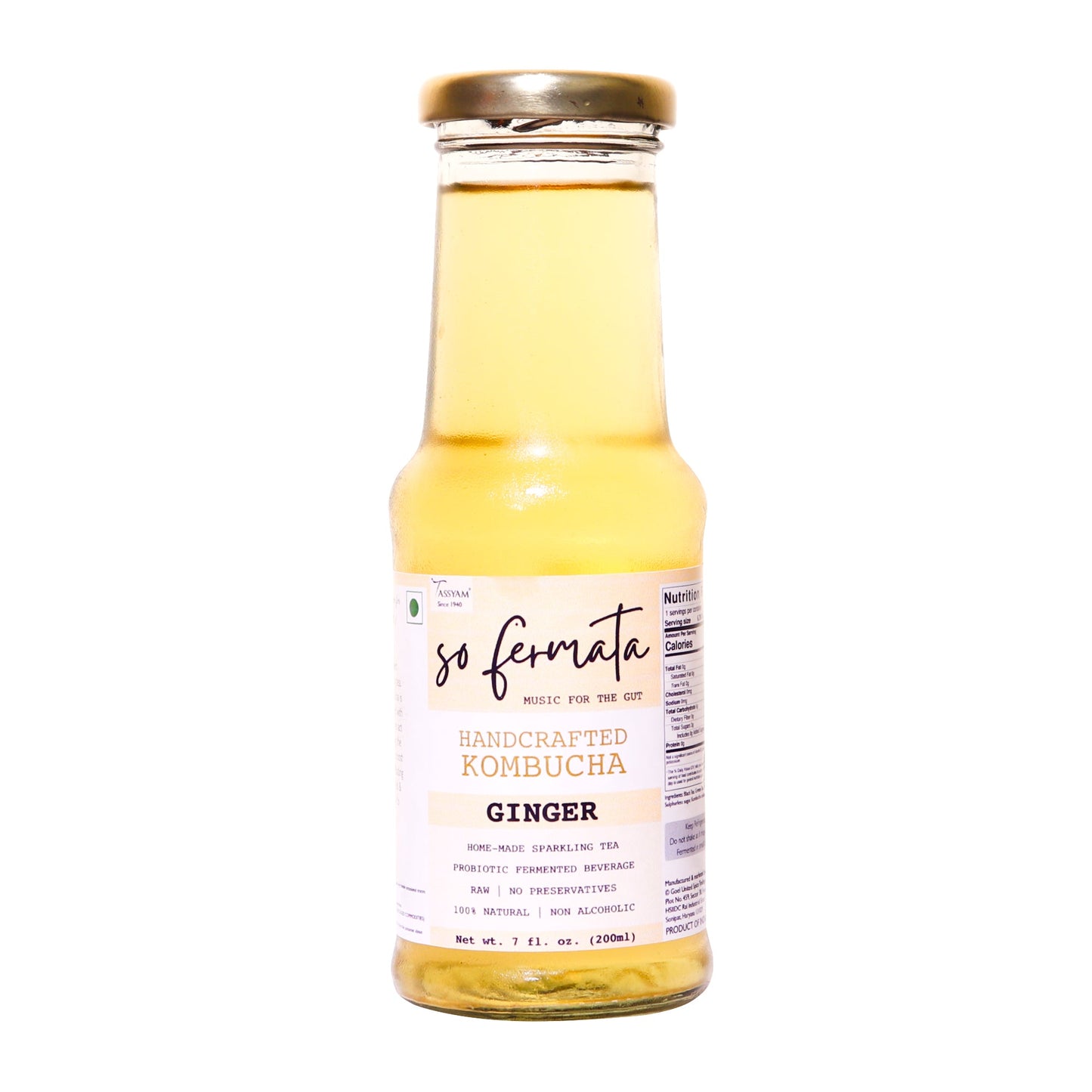 So Fermata Artisanal Kombucha - Ginger - Tassyam Organics