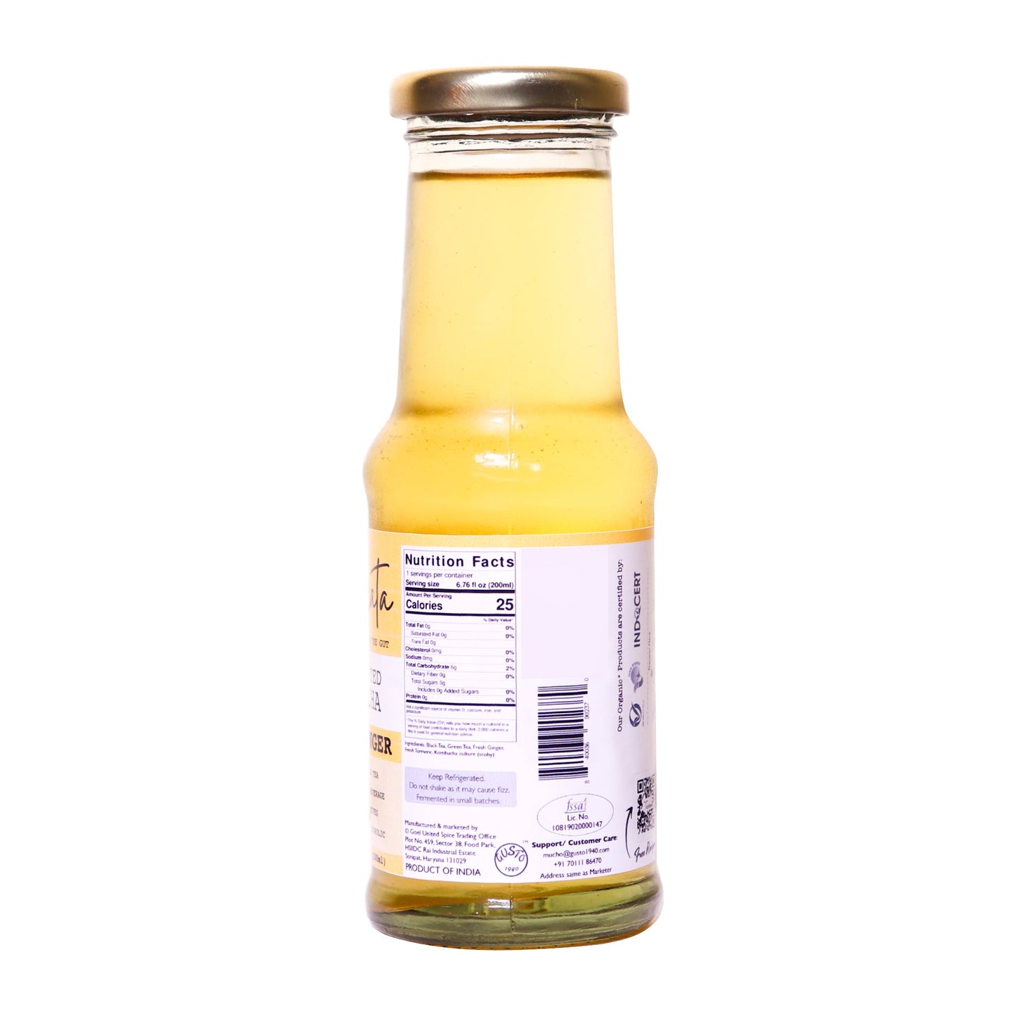 So Fermata Artisanal Kombucha - Haldi Ginger - Tassyam Organics