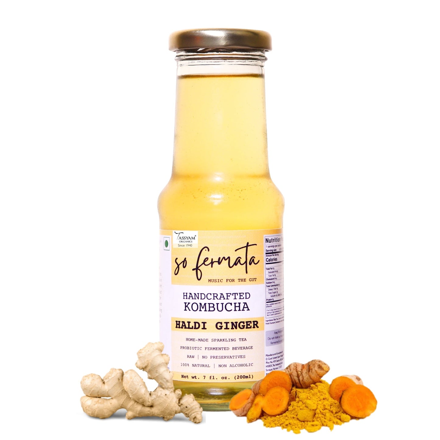 So Fermata Artisanal Kombucha - Haldi Ginger - Tassyam Organics