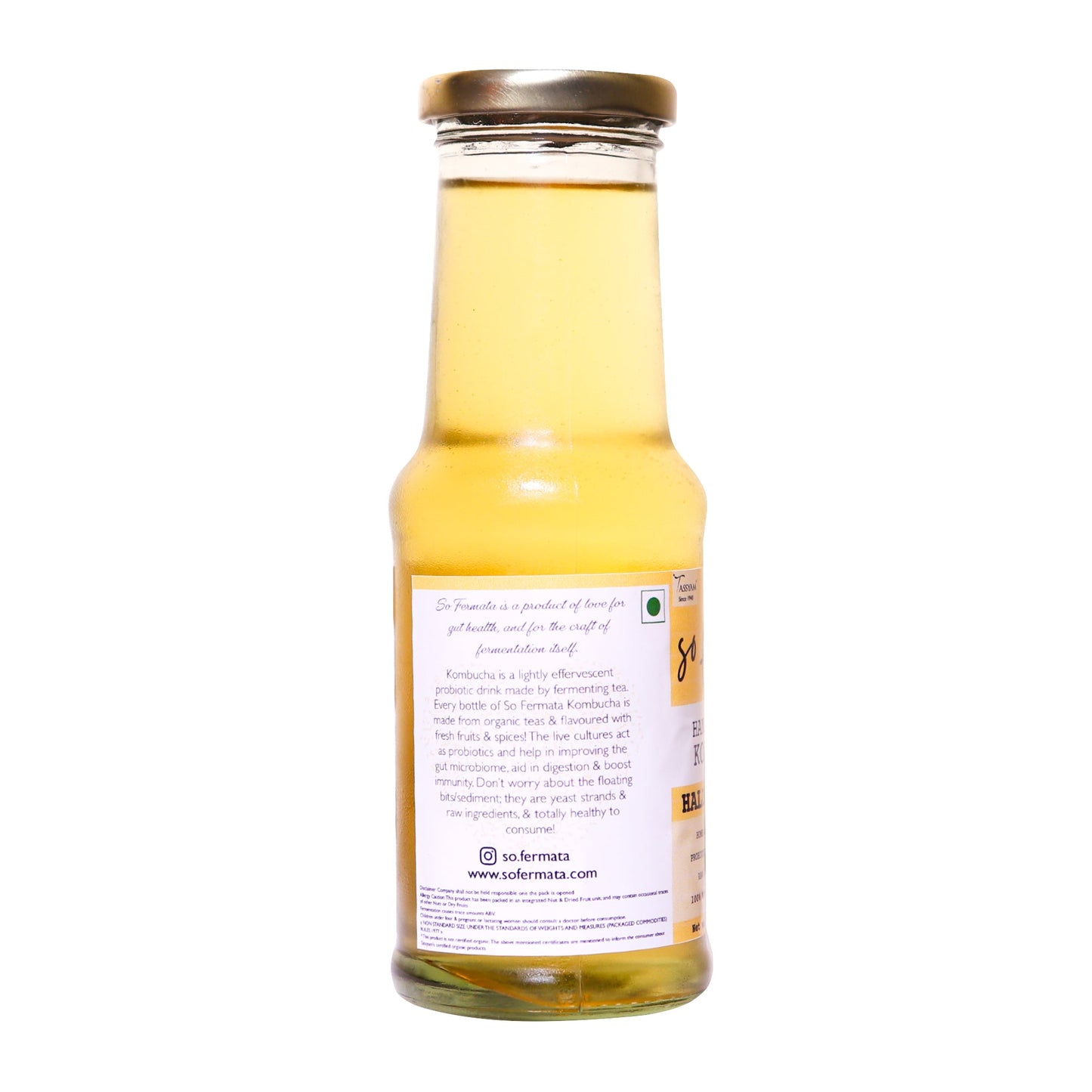 So Fermata Artisanal Kombucha - Haldi Ginger - Tassyam Organics