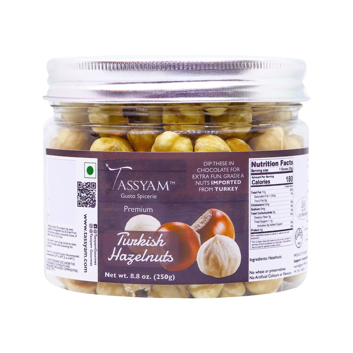 Turkish Hazelnuts 250g - Tassyam Organics