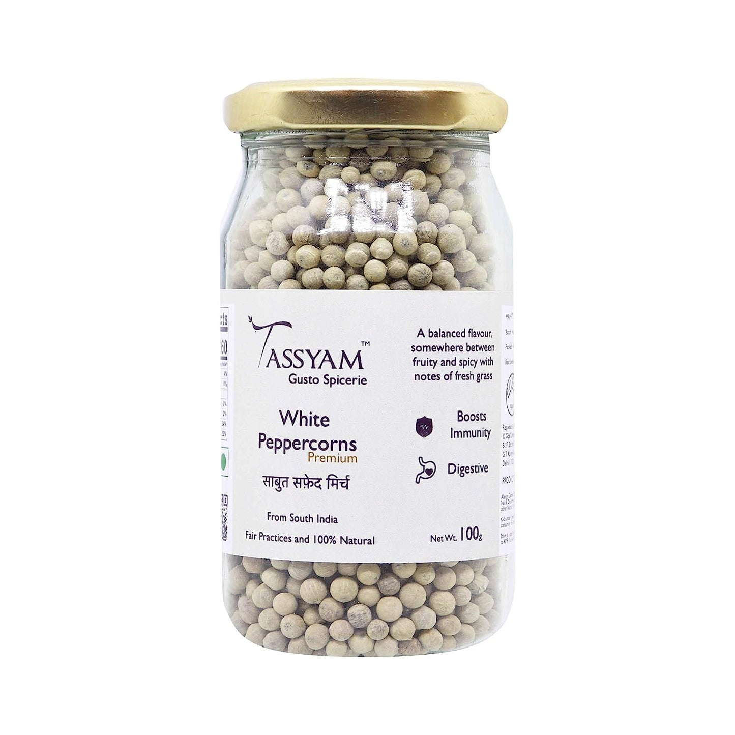White Peppercorns - Tassyam Organics
